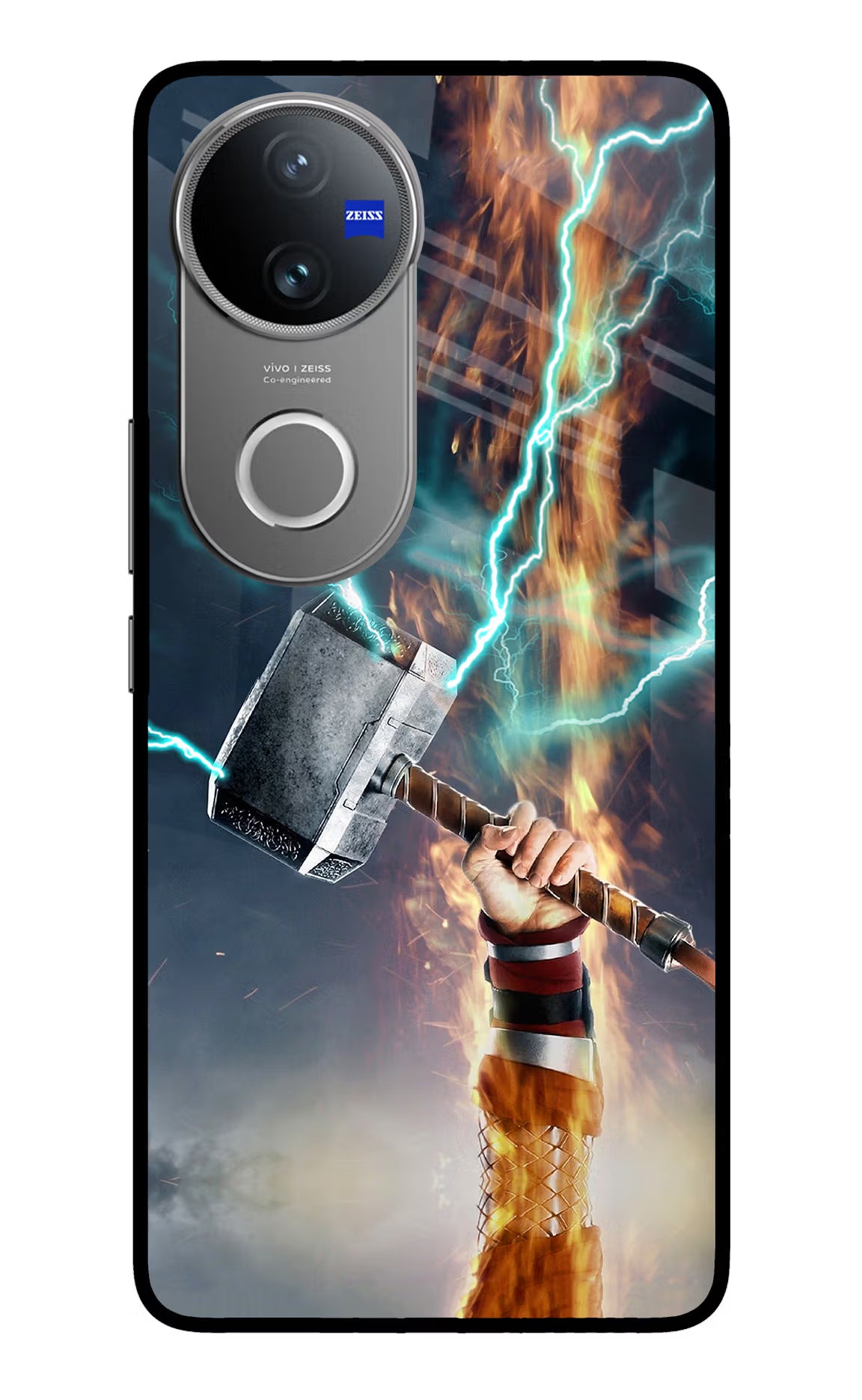 Thor Hammer Mjolnir Vivo V50 5G Back Cover - Thor Hammer Mjolnir Vivo V50 5G Glass Case Back Cover by Casekaro Thor Hammer Mjolnir Vivo V50 5G Glass Case Back Cover by Casekaro