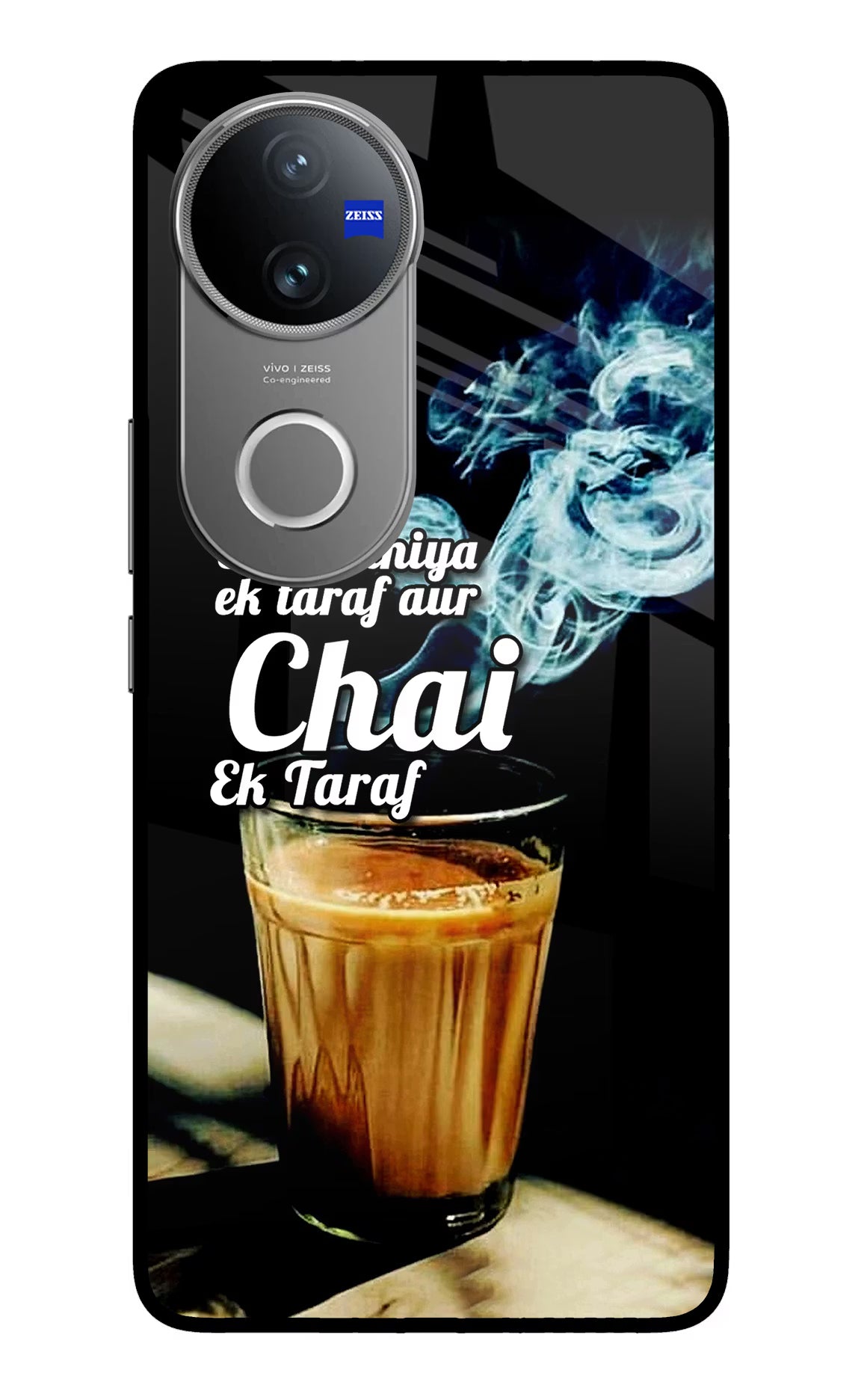 Chai Ek Taraf Quote Vivo V50 5G Glass Case - Chai Ek Taraf Quote Vivo V50 5G Glass Case Chai Ek Taraf Quote Vivo V50 5G Glass Case