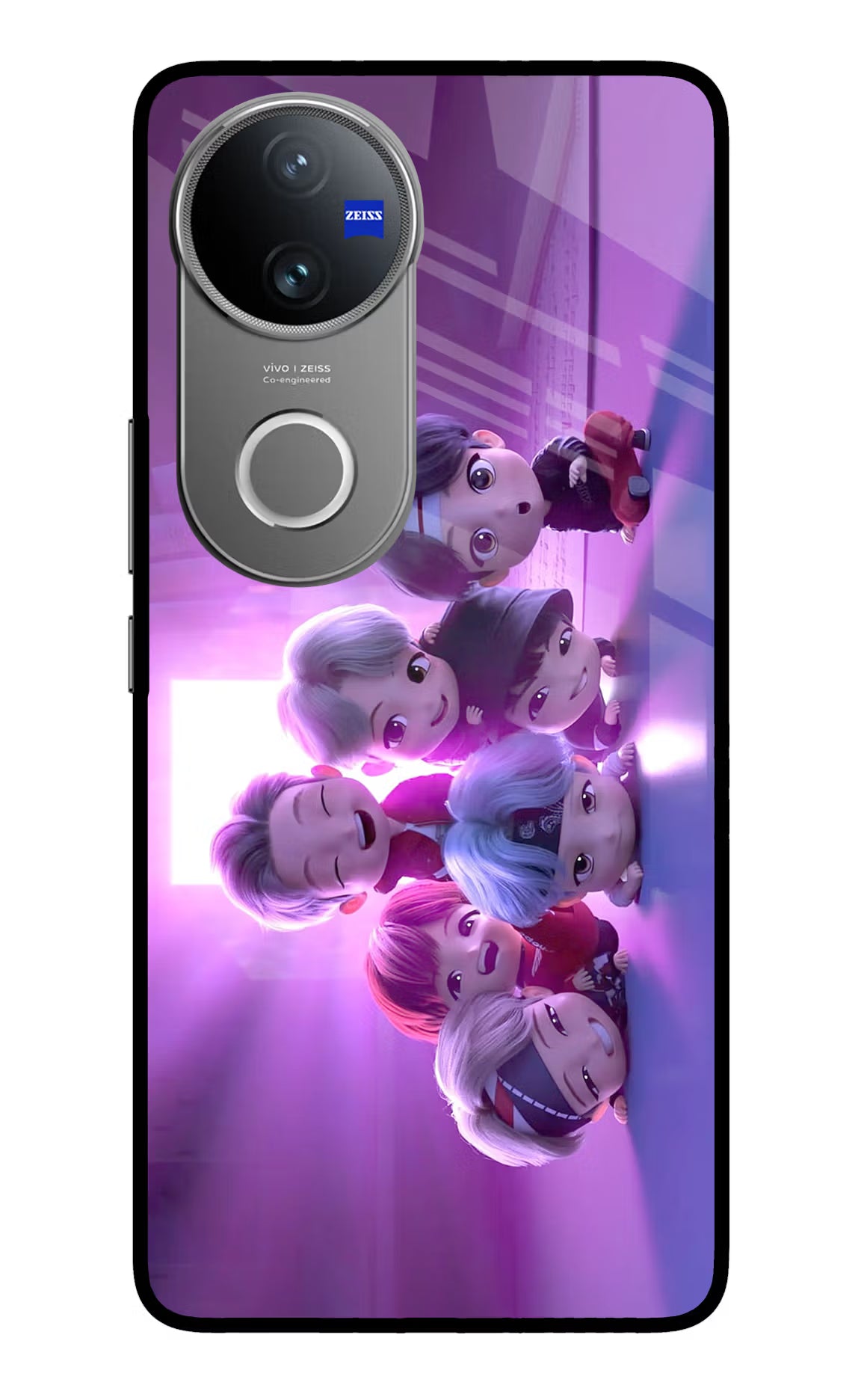 BTS Chibi Vivo V50 5G Glass Case - BTS Chibi Vivo V50 5G Glass Case BTS Chibi Vivo V50 5G Glass Case
