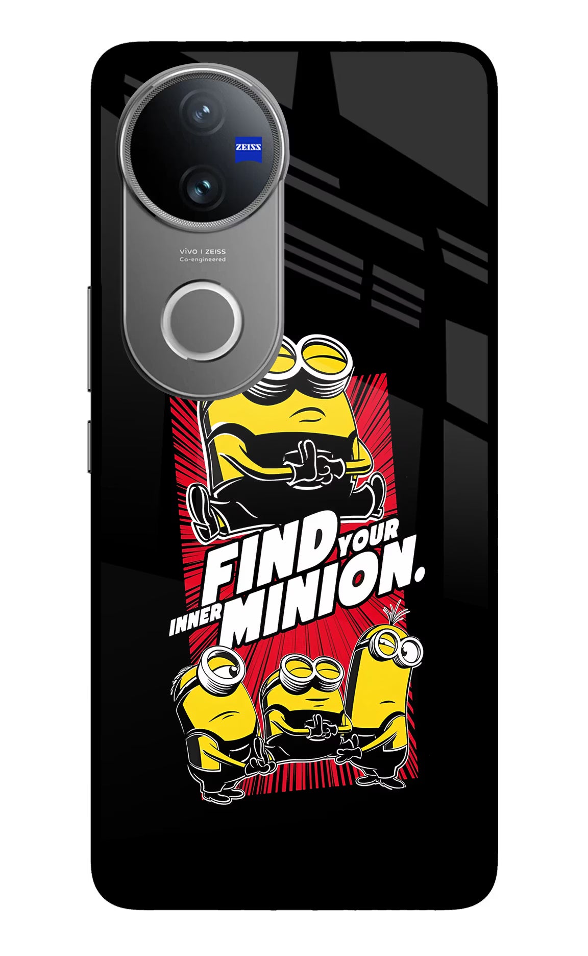 Find your inner Minion Vivo V50 5G Back Cover - Find your inner Minion Vivo V50 5G Glass Case Back Cover by Casekaro Find your inner Minion Vivo V50 5G Glass Case Back Cover by Casekaro