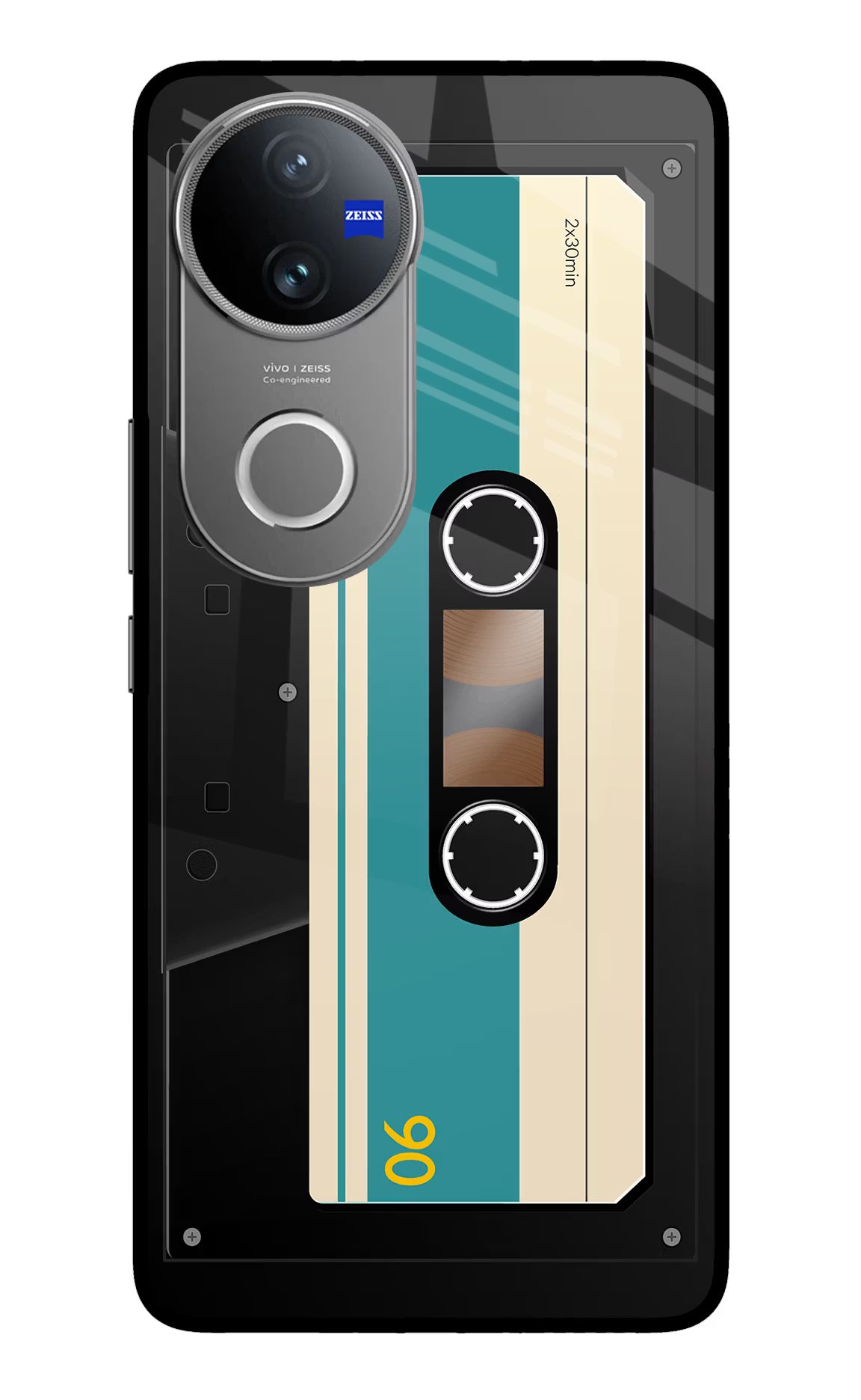 Cassette Vivo V50 5G Glass Case Back Cover by Casekaro