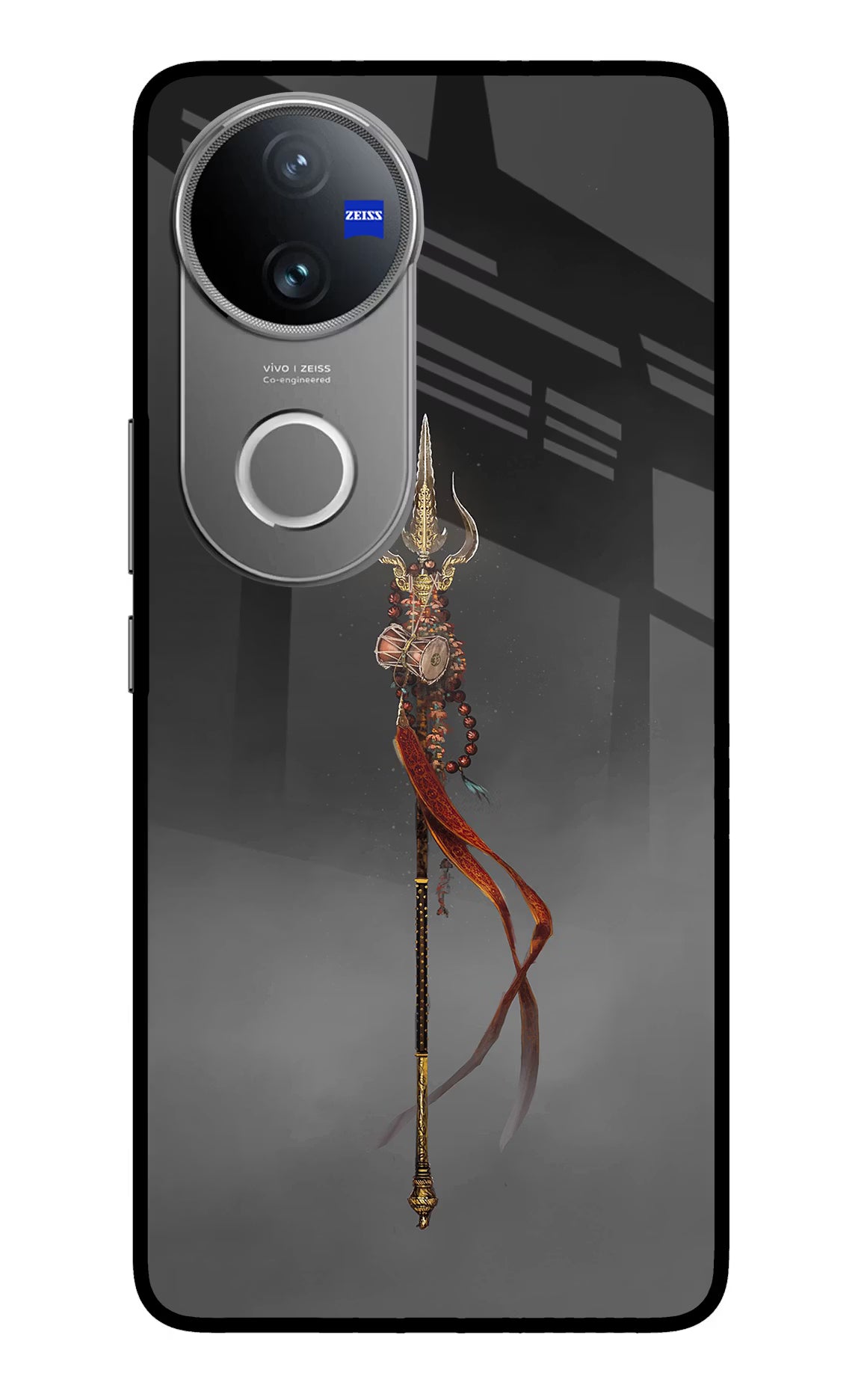 Shiv Trishul Vivo V50 5G Glass Case Back Cover by Casekaro