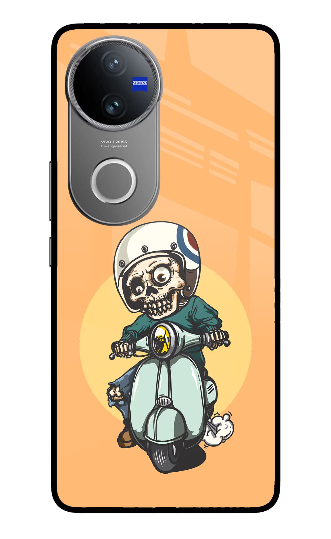 Undead Biker Vivo V50 5G Glass Case Back Cover by Casekaro