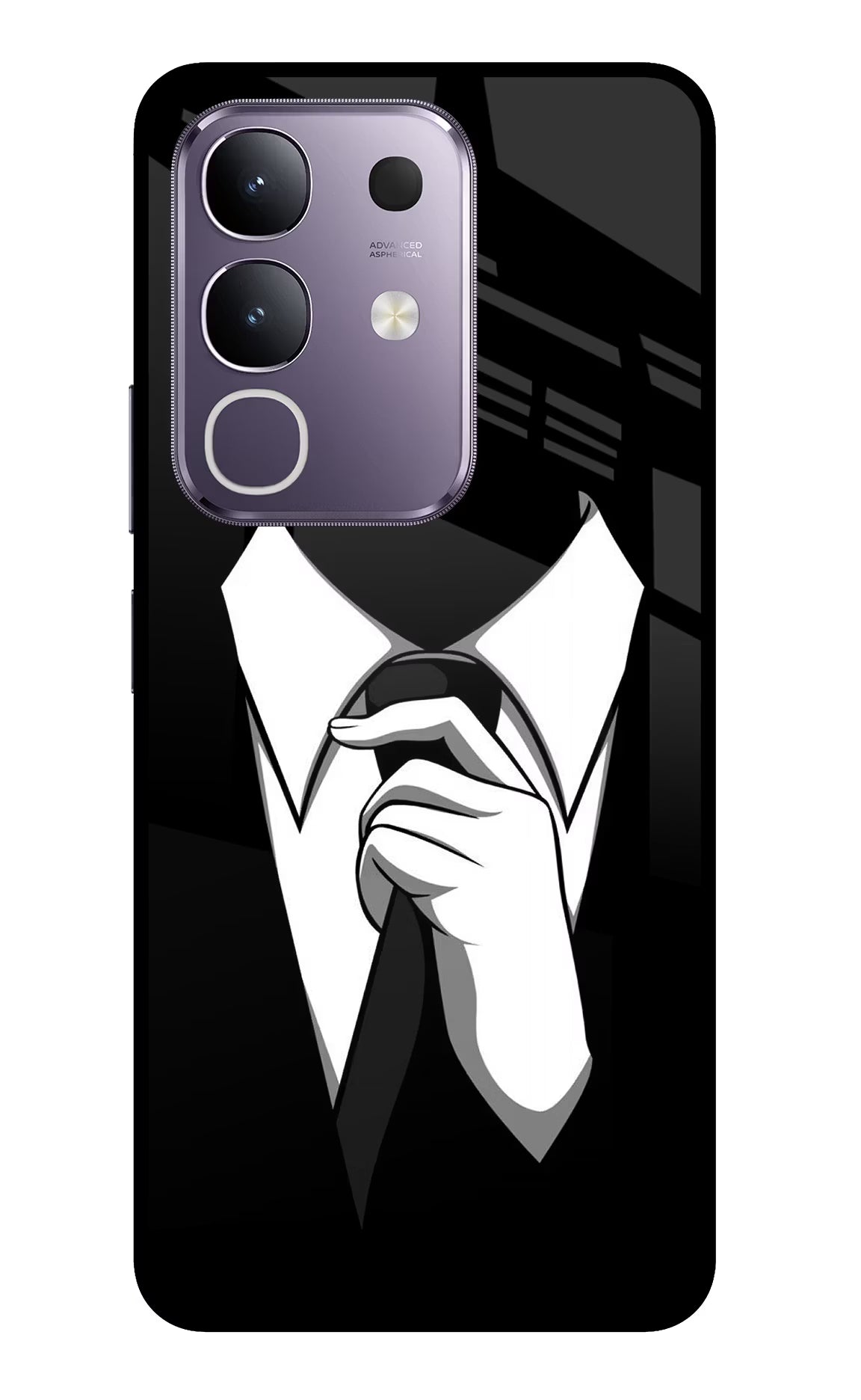 Black Tie Vivo T4x 5G Glass Case - Black Tie Vivo T4x 5G Glass Case Black Tie Vivo T4x 5G Glass Case
