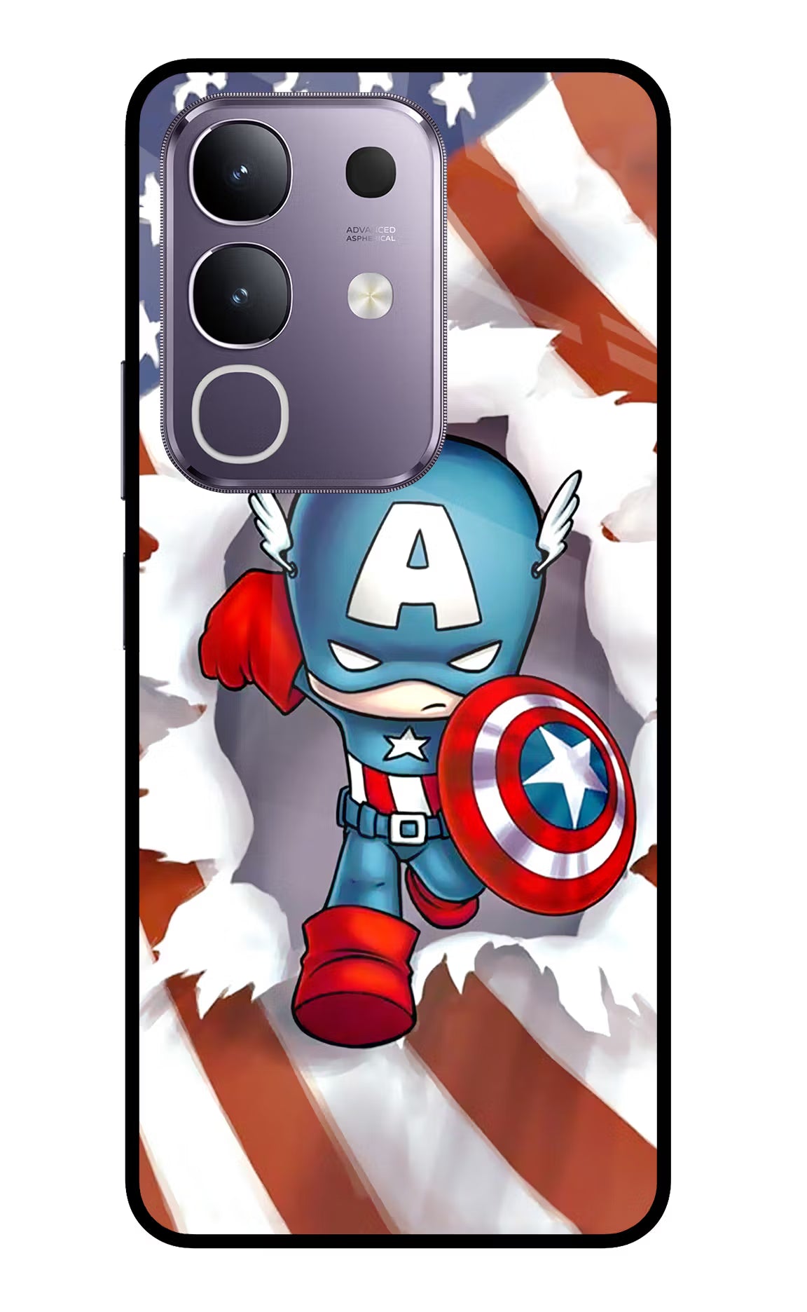 Captain America Vivo T4x 5G Glass Case - Captain America Vivo T4x 5G Glass Case Captain America Vivo T4x 5G Glass Case