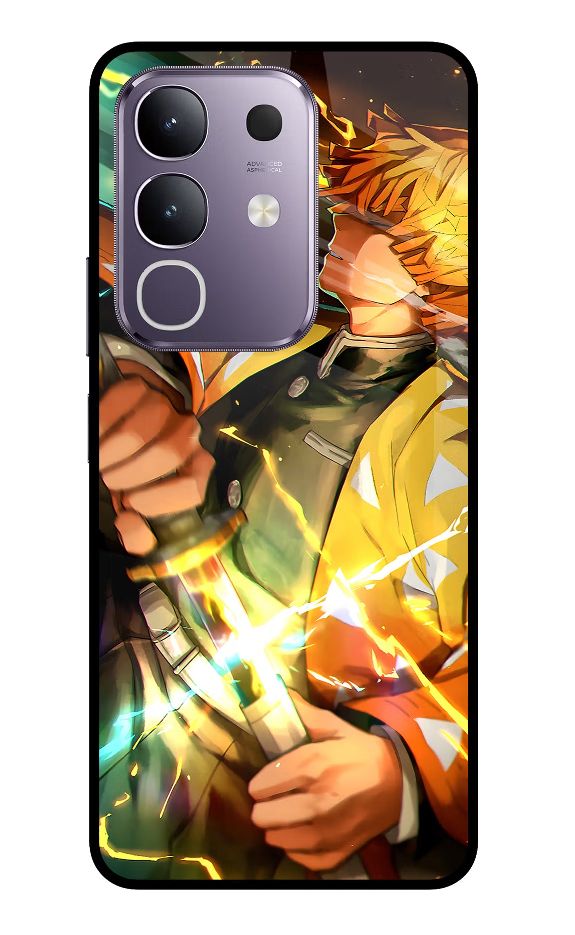 Demon Slayer Vivo T4x 5G Glass Case - Demon Slayer Vivo T4x 5G Glass Case Demon Slayer Vivo T4x 5G Glass Case