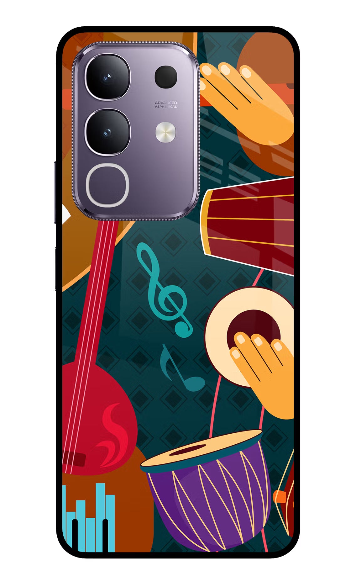 Music Instrument Vivo T4x 5G Glass Case - Music Instrument Vivo T4x 5G Glass Case Music Instrument Vivo T4x 5G Glass Case