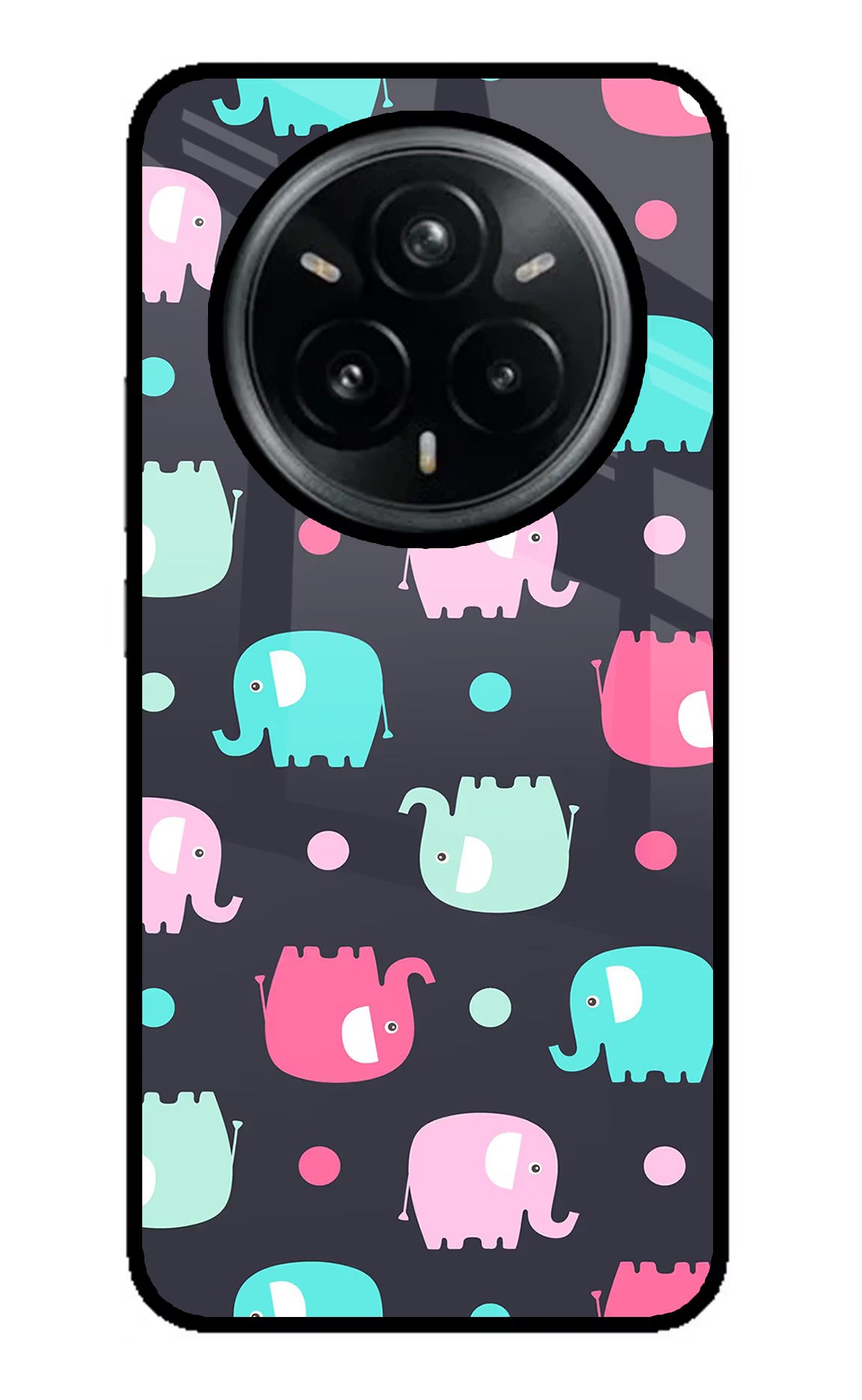 Elephants Realme 14 Pro Plus 5G Glass Case - Elephants Realme 14 Pro Plus 5G Glass Case Elephants Realme 14 Pro Plus 5G Glass Case