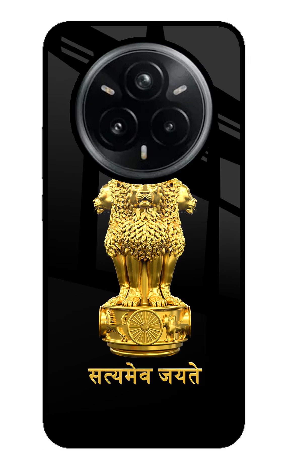 Satyamev Jayate Golden Realme 14 Pro Plus 5G Glass Case - Satyamev Jayate Golden Realme 14 Pro Plus 5G Glass Case Satyamev Jayate Golden Realme 14 Pro Plus 5G Glass Case