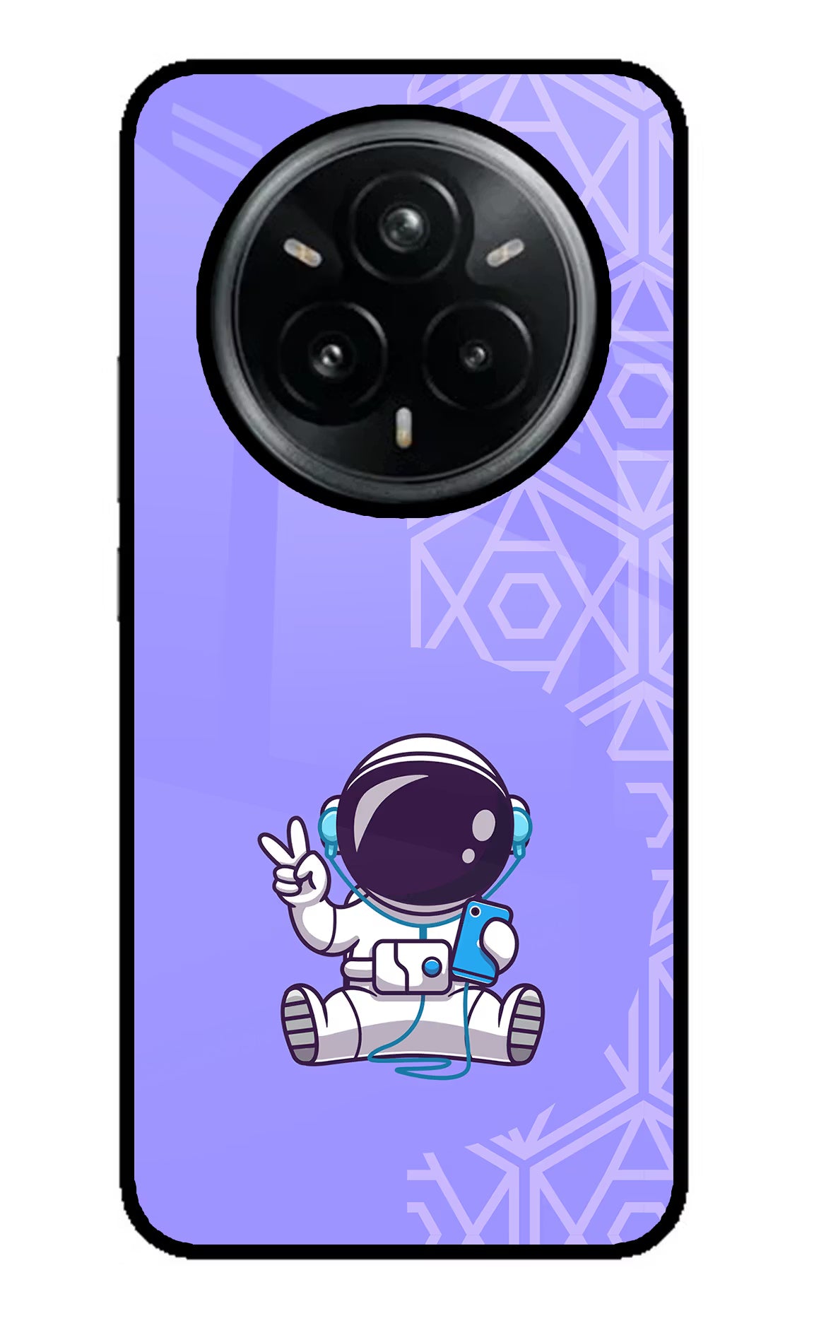 Cute Astronaut Chilling Realme 14 Pro Plus 5G Glass Case - Cute Astronaut Chilling Realme 14 Pro Plus 5G Glass Case Cute Astronaut Chilling Realme 14 Pro Plus 5G Glass Case