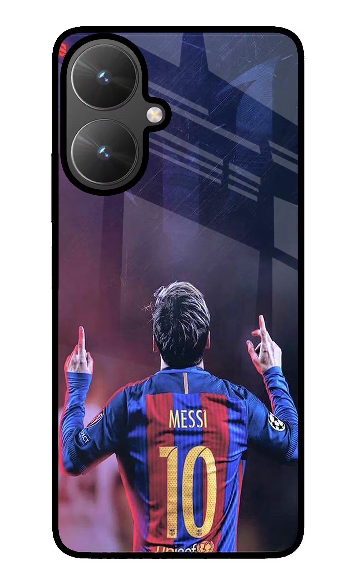 Messi Poco M6 5G Back Cover - Messi Poco M6 5G Glass Case Back Cover by Casekaro Messi Poco M6 5G Glass Case Back Cover by Casekaro