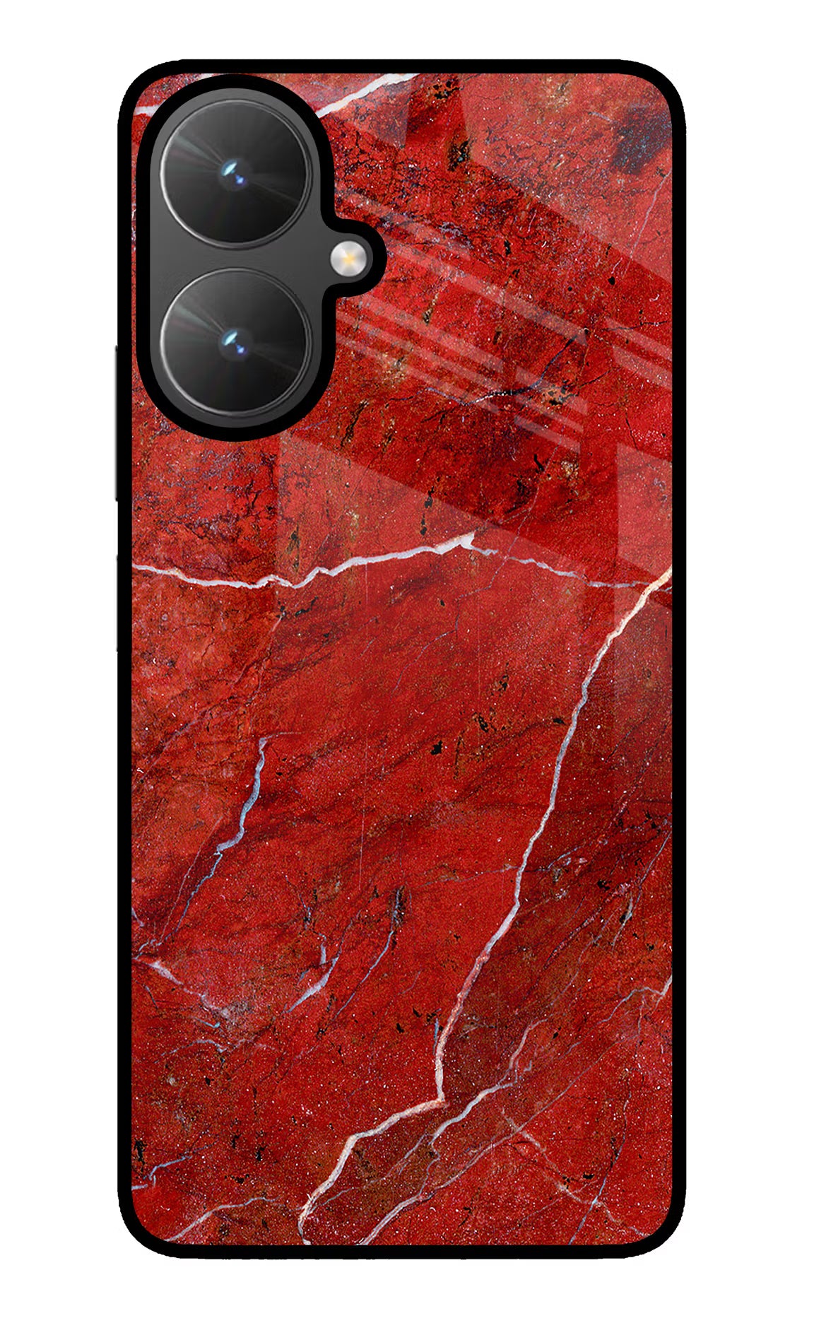 Red Marble Design Poco M6 5G Glass Case - Red Marble Design Poco M6 5G Glass Case Red Marble Design Poco M6 5G Glass Case