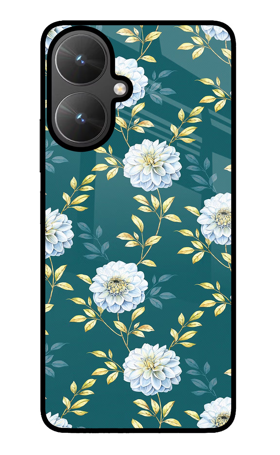 Flowers Poco M6 5G Glass Case - Flowers Poco M6 5G Glass Case Flowers Poco M6 5G Glass Case