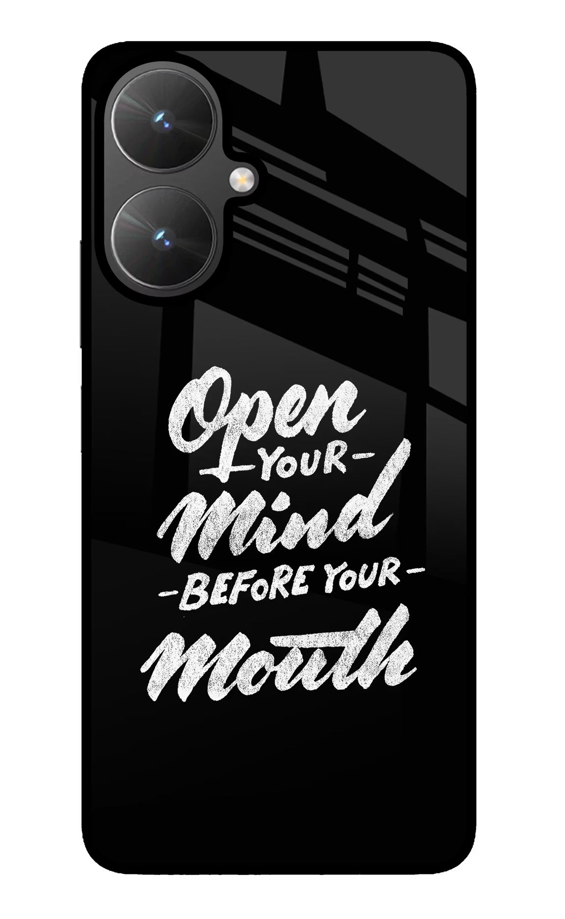 Open Your Mind Before Your Mouth Poco M6 5G Back Cover - Open Your Mind Before Your Mouth Poco M6 5G Glass Case Back Cover by Casekaro Open Your Mind Before Your Mouth Poco M6 5G Glass Case Back Cover by Casekaro