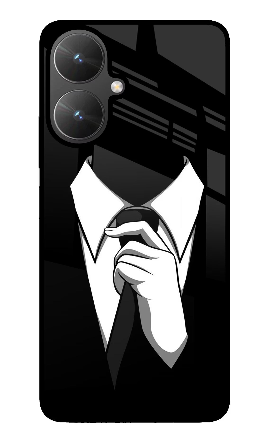 Black Tie Poco M6 5G Glass Case - Black Tie Poco M6 5G Glass Case Black Tie Poco M6 5G Glass Case
