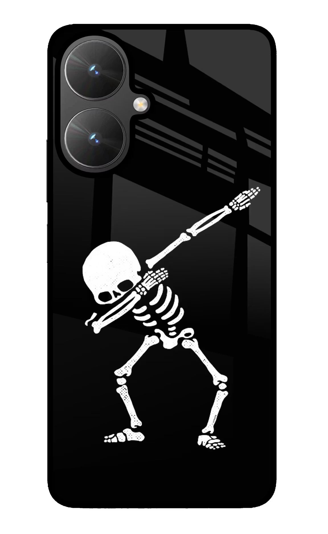 Dabbing Skeleton Art Poco M6 5G Back Cover - Dabbing Skeleton Art Poco M6 5G Glass Case Back Cover by Casekaro Dabbing Skeleton Art Poco M6 5G Glass Case Back Cover by Casekaro