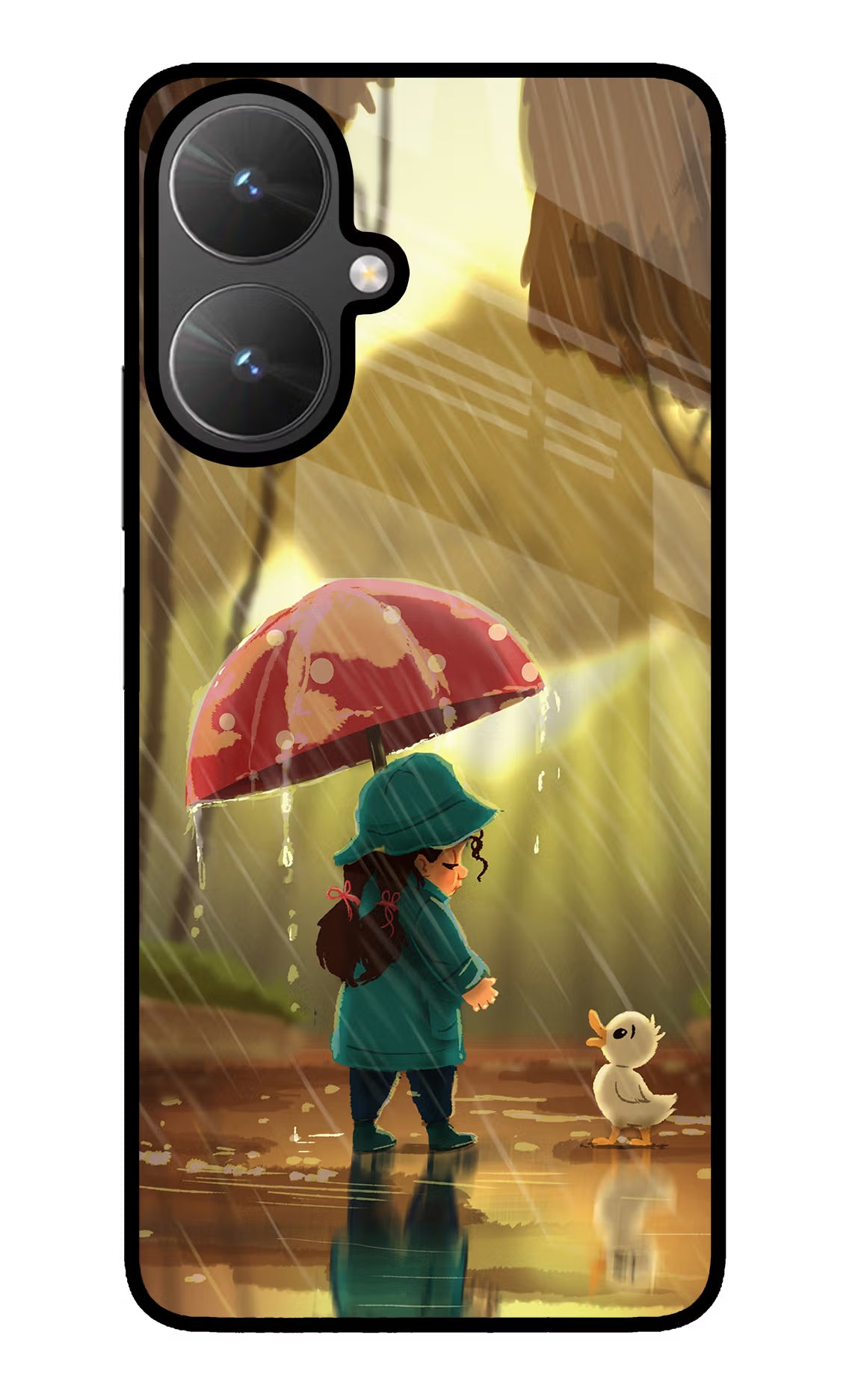 Rainy Day Poco M6 5G Back Cover - Rainy Day Poco M6 5G Glass Case Back Cover by Casekaro Rainy Day Poco M6 5G Glass Case Back Cover by Casekaro