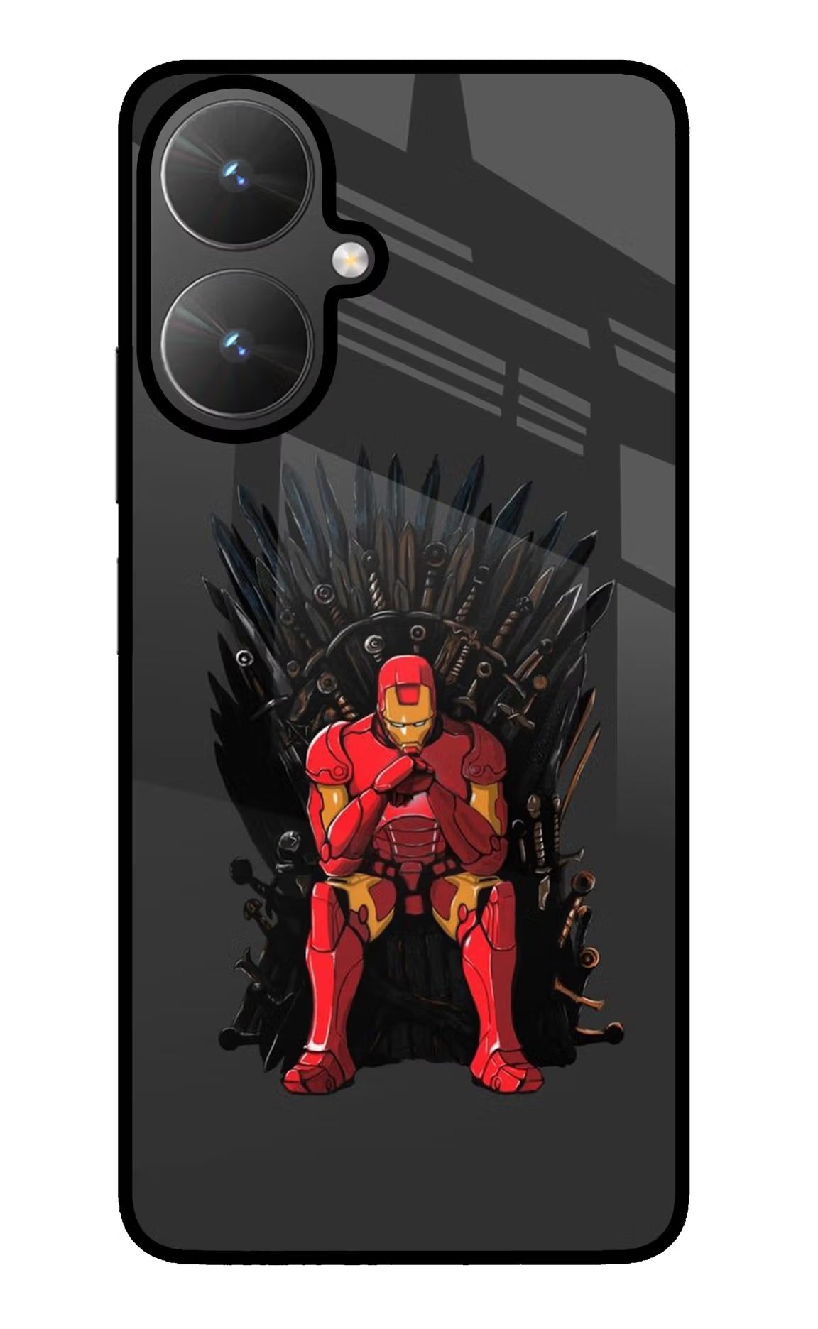 Ironman Throne Poco M6 5G Glass Case - Ironman Throne Poco M6 5G Glass Case Ironman Throne Poco M6 5G Glass Case