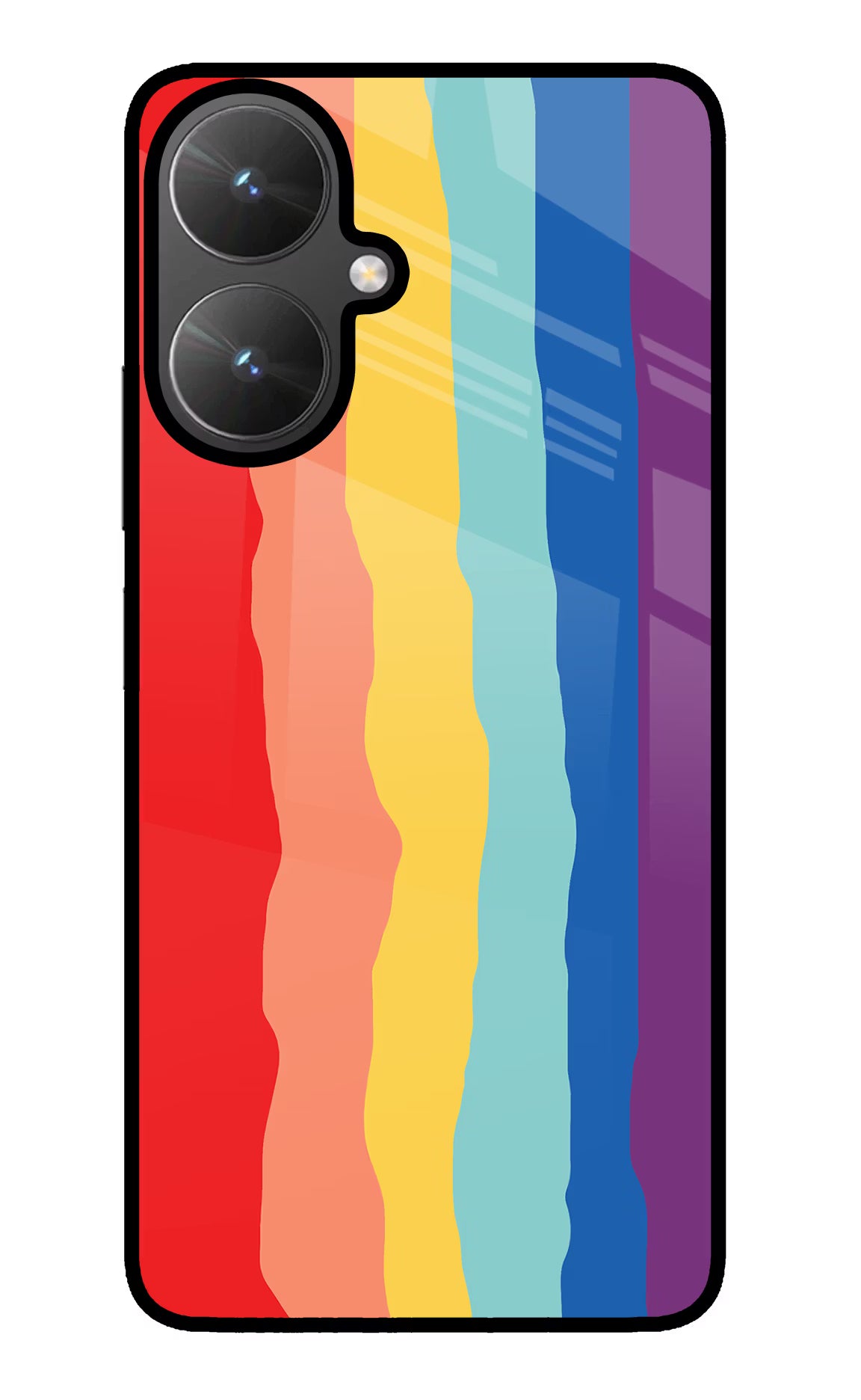 Rainbow Poco M6 5G Back Cover - Rainbow Poco M6 5G Glass Case Back Cover by Casekaro Rainbow Poco M6 5G Glass Case Back Cover by Casekaro