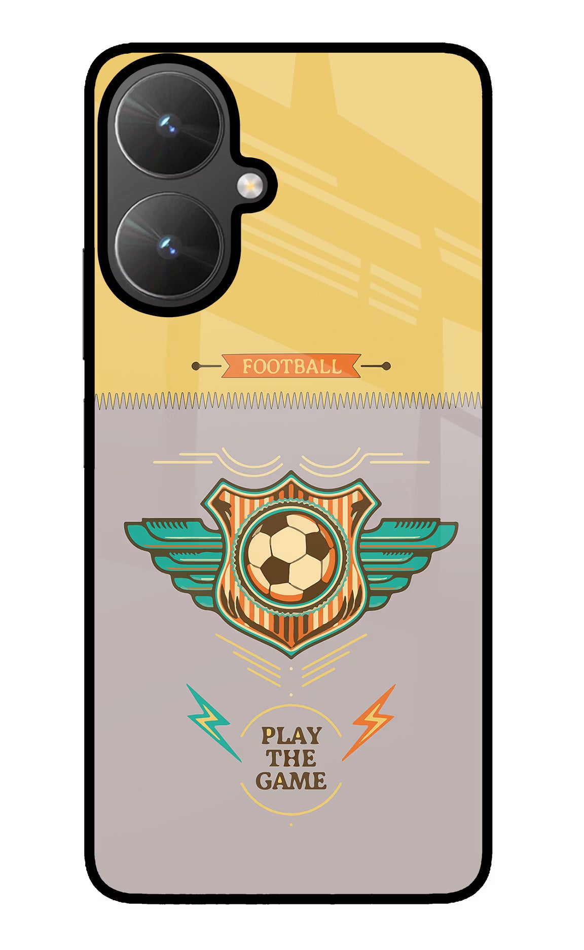 Football Poco M6 5G Back Cover - Football Poco M6 5G Glass Case Back Cover by Casekaro Football Poco M6 5G Glass Case Back Cover by Casekaro
