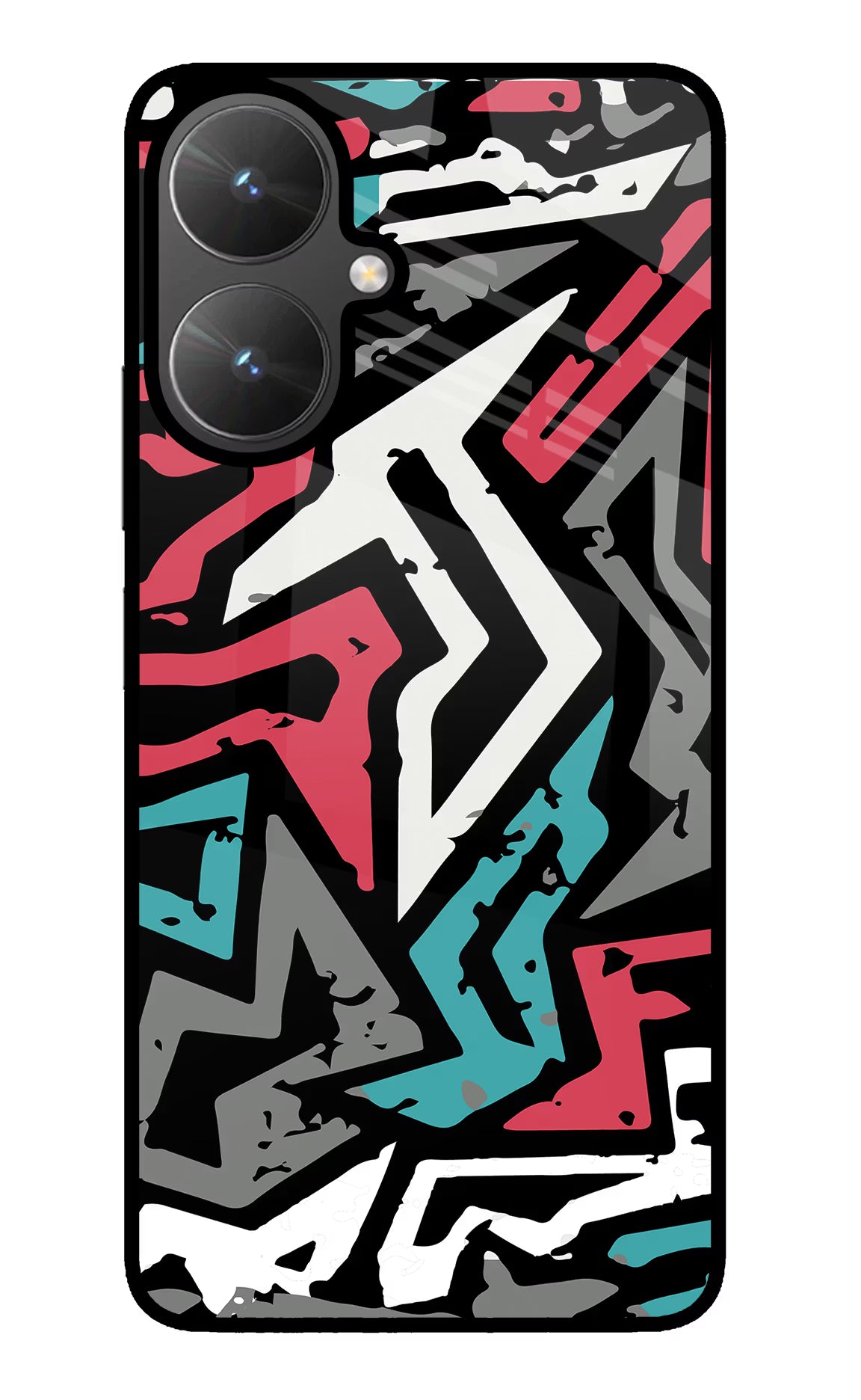 Geometric Graffiti Poco M6 5G Back Cover - Geometric Graffiti Poco M6 5G Glass Case Back Cover by Casekaro Geometric Graffiti Poco M6 5G Glass Case Back Cover by Casekaro