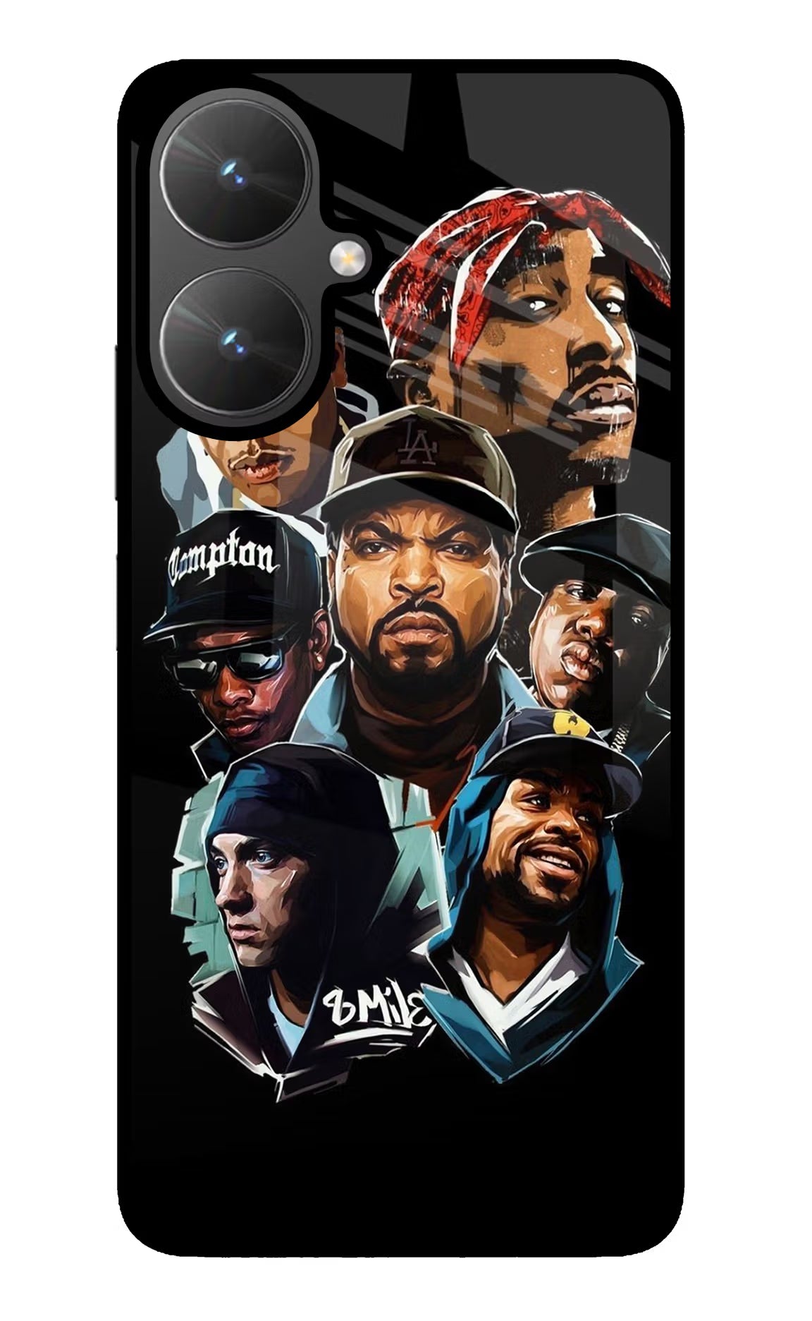 Rappers Poco M6 5G Back Cover - Rappers Poco M6 5G Glass Case Back Cover by Casekaro Rappers Poco M6 5G Glass Case Back Cover by Casekaro