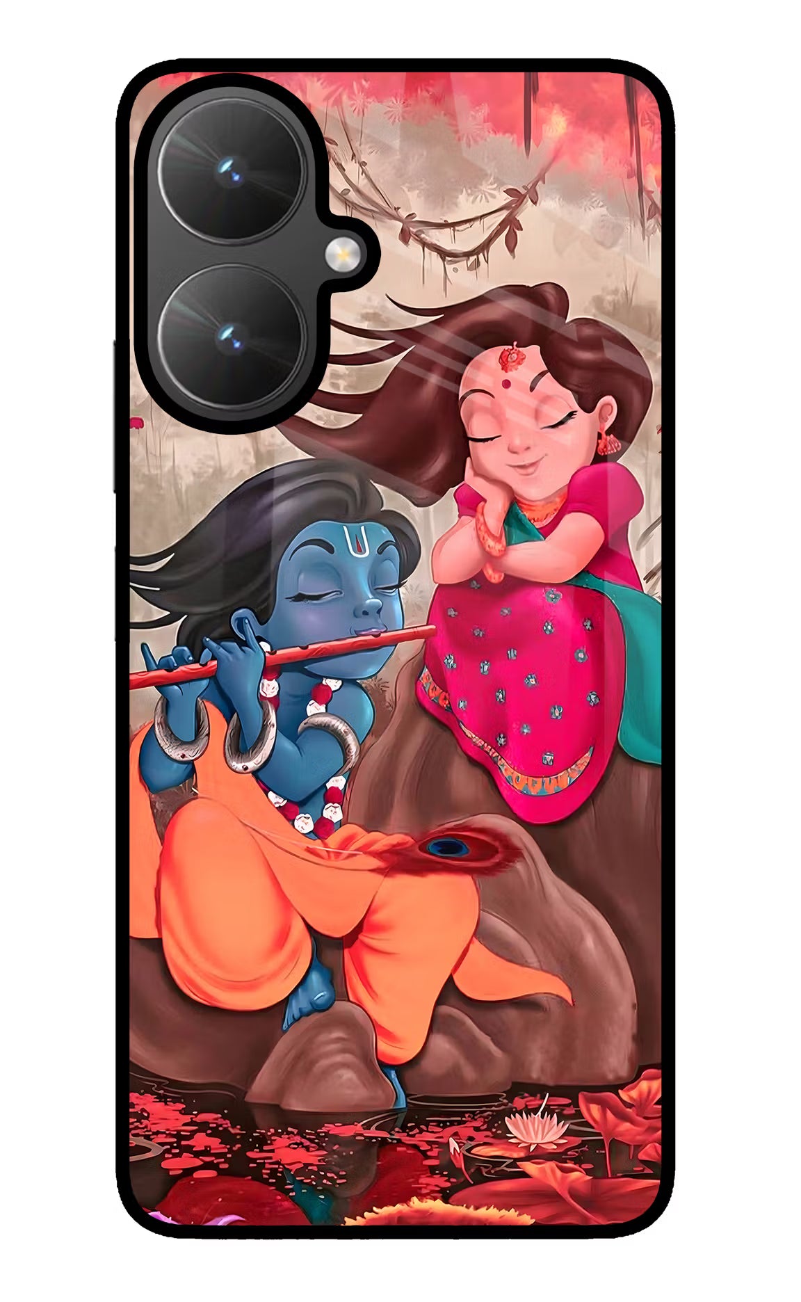 Radhe Krishna Poco M6 5G Back Cover - Radhe Krishna Poco M6 5G Glass Case Back Cover by Casekaro Radhe Krishna Poco M6 5G Glass Case Back Cover by Casekaro