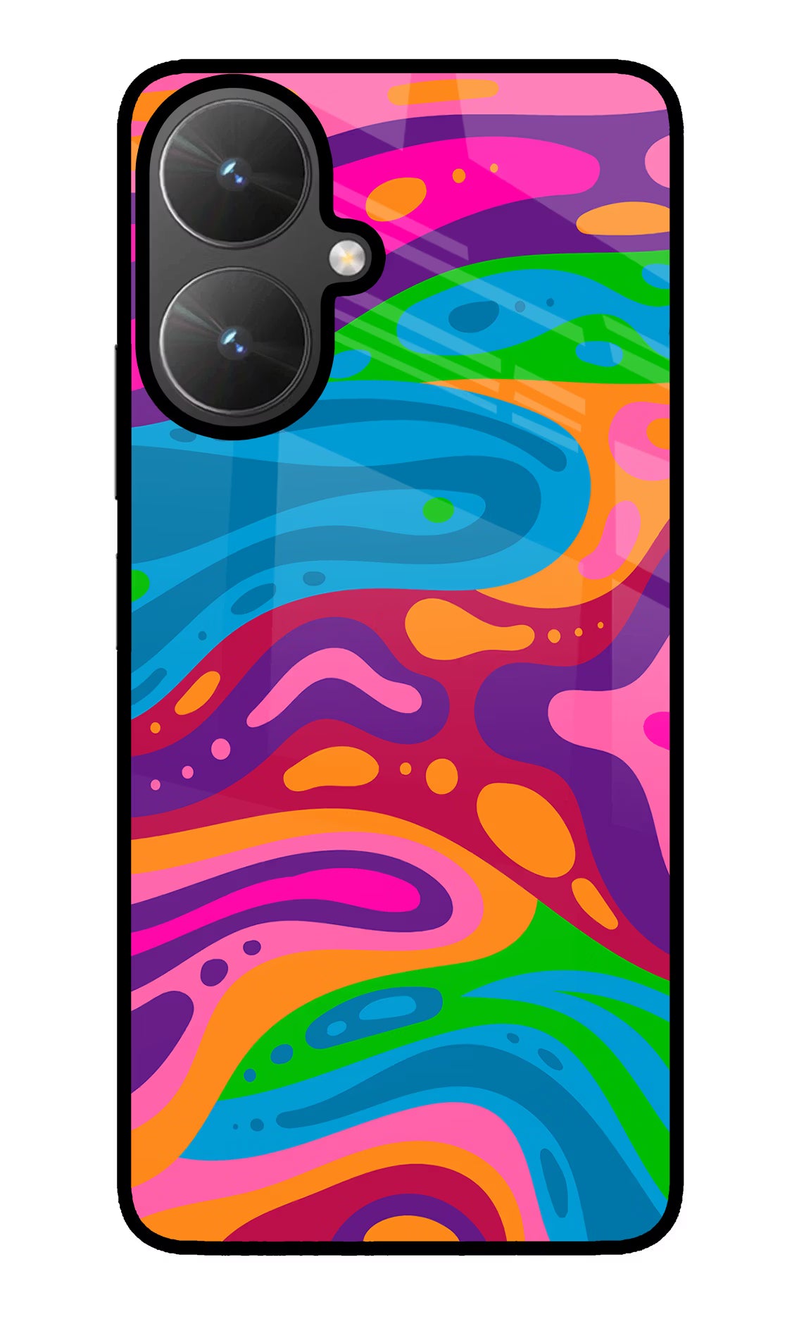 Trippy Pattern Poco M6 5G Back Cover - Trippy Pattern Poco M6 5G Glass Case Back Cover by Casekaro Trippy Pattern Poco M6 5G Glass Case Back Cover by Casekaro