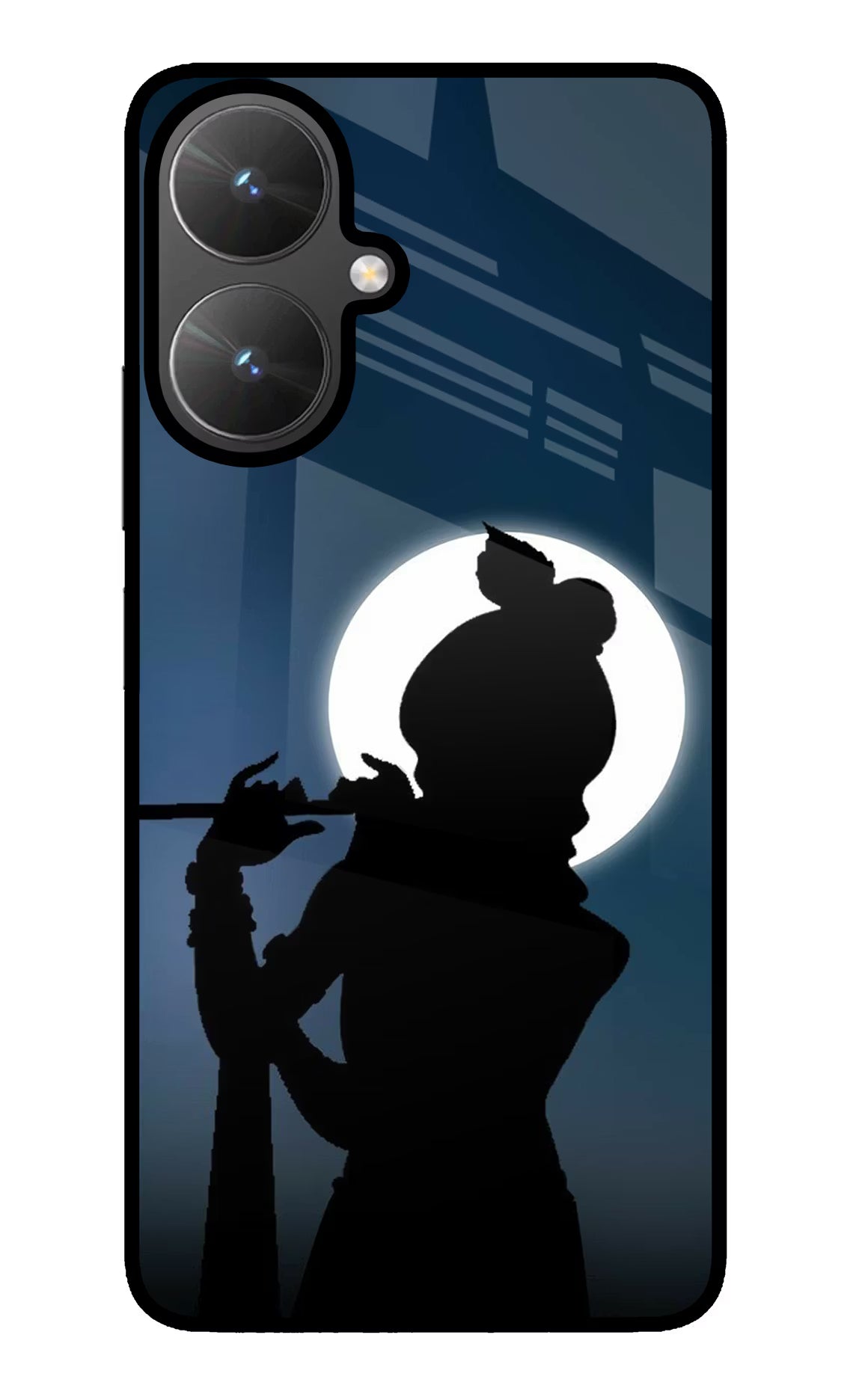Shri Krishna Silhouette Poco M6 5G Glass Case - Shri Krishna Silhouette Poco M6 5G Glass Case Shri Krishna Silhouette Poco M6 5G Glass Case