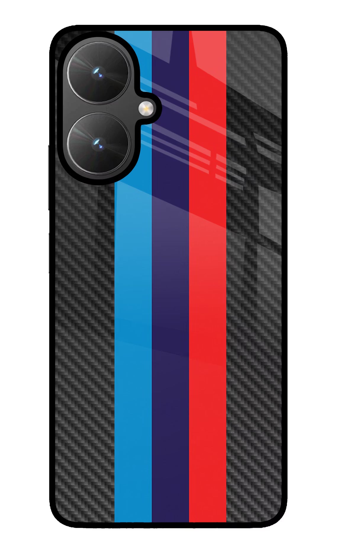 BMW Stripes Pattern Poco M6 5G Back Cover - BMW Stripes Pattern Poco M6 5G Glass Case Back Cover by Casekaro BMW Stripes Pattern Poco M6 5G Glass Case Back Cover by Casekaro