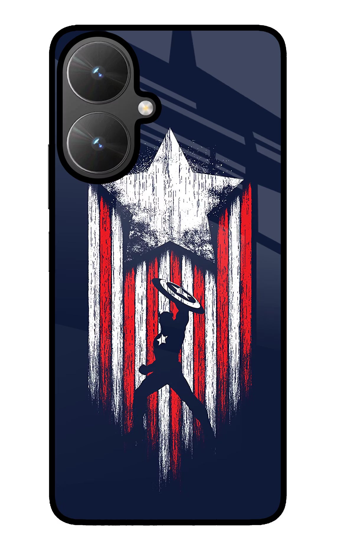 Captain America Marvel Art Poco M6 5G Back Cover - Captain America Marvel Art Poco M6 5G Glass Case Back Cover by Casekaro Captain America Marvel Art Poco M6 5G Glass Case Back Cover by Casekaro