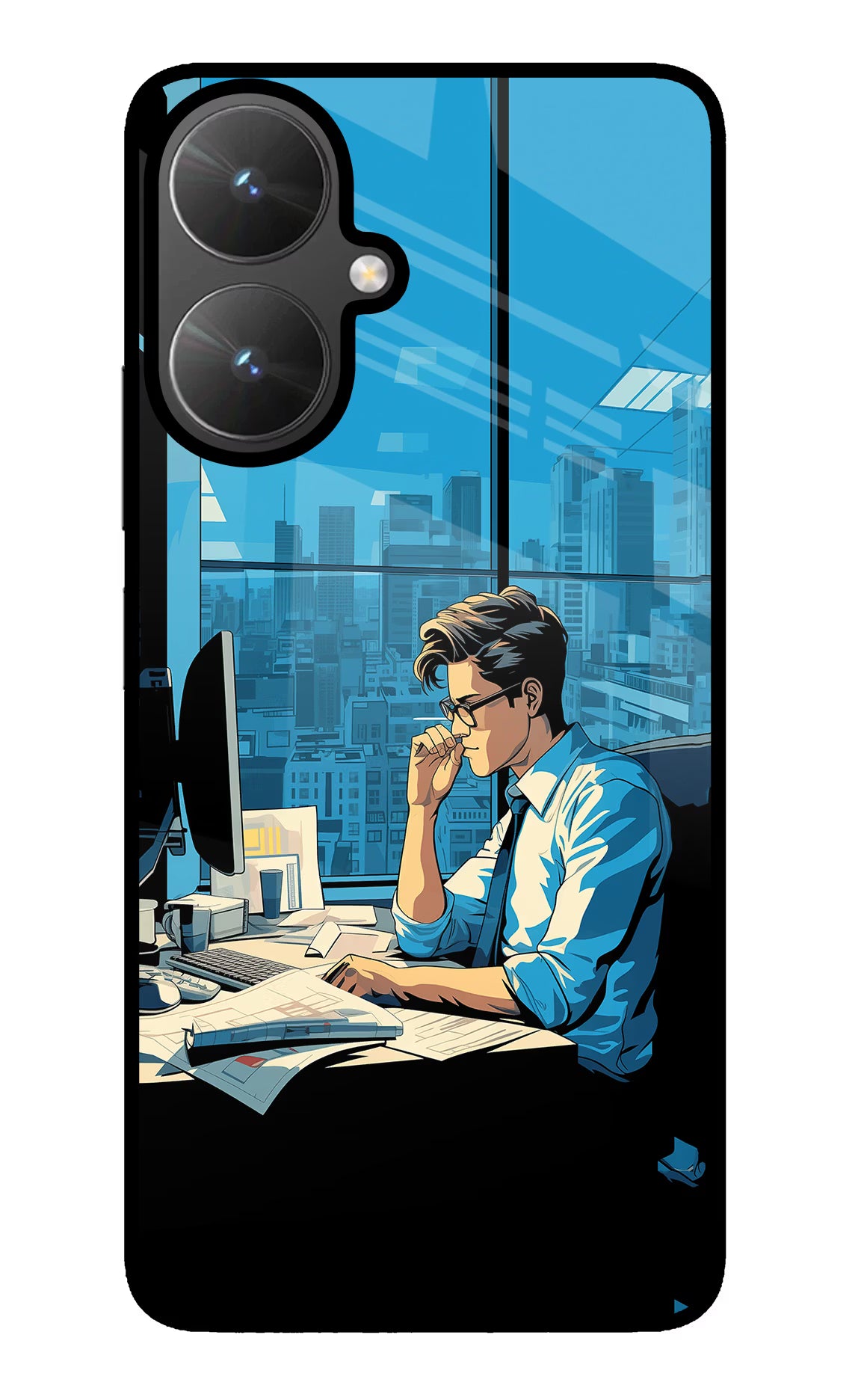 Focused Hustler (AI Generated) Poco M6 5G Glass Case - Focused Hustler (AI Generated) Poco M6 5G Glass Case Focused Hustler (AI Generated) Poco M6 5G Glass Case