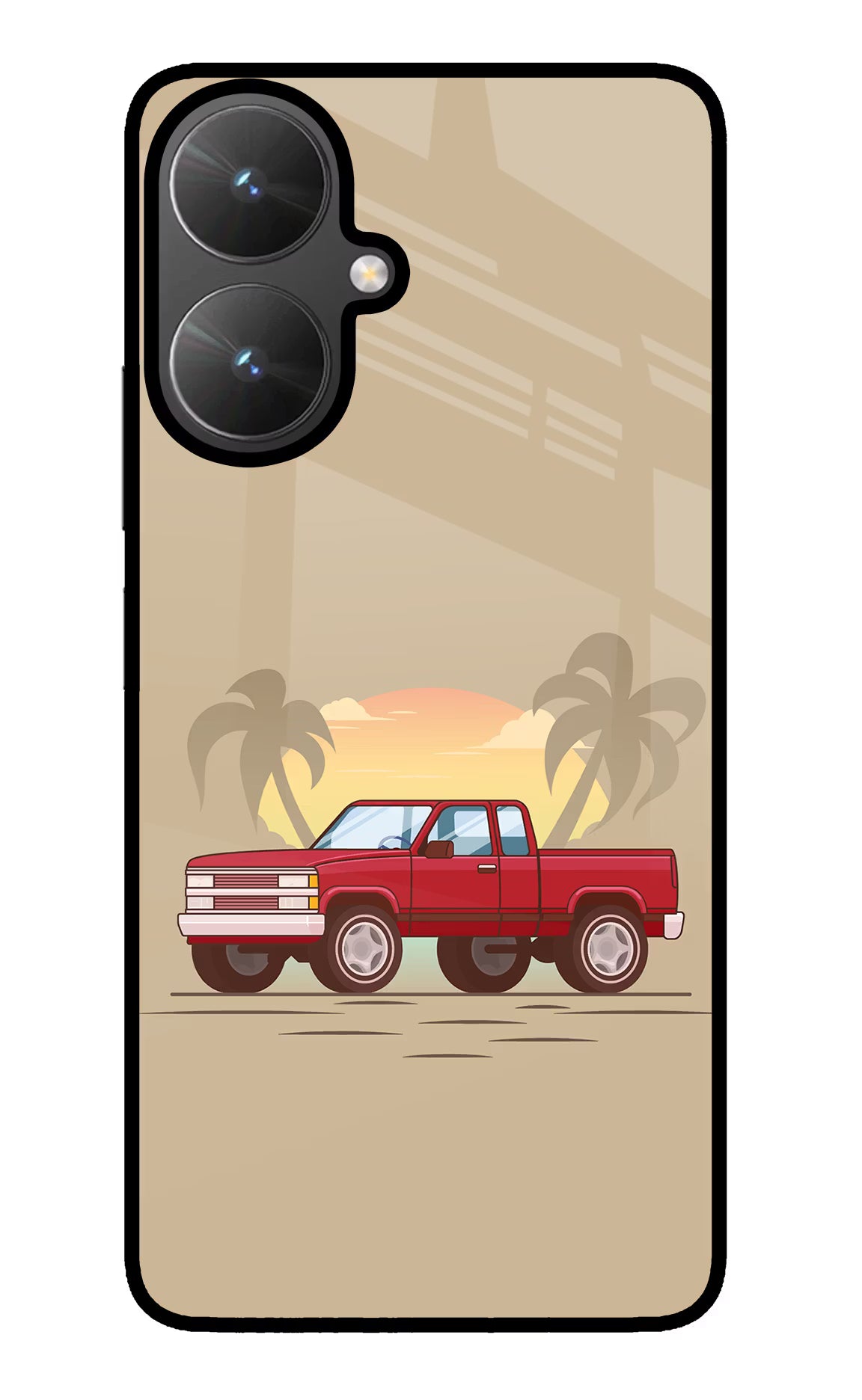 Desert Classic Drive Poco M6 5G Back Cover - Desert Classic Drive Poco M6 5G Glass Case Back Cover by Casekaro Desert Classic Drive Poco M6 5G Glass Case Back Cover by Casekaro
