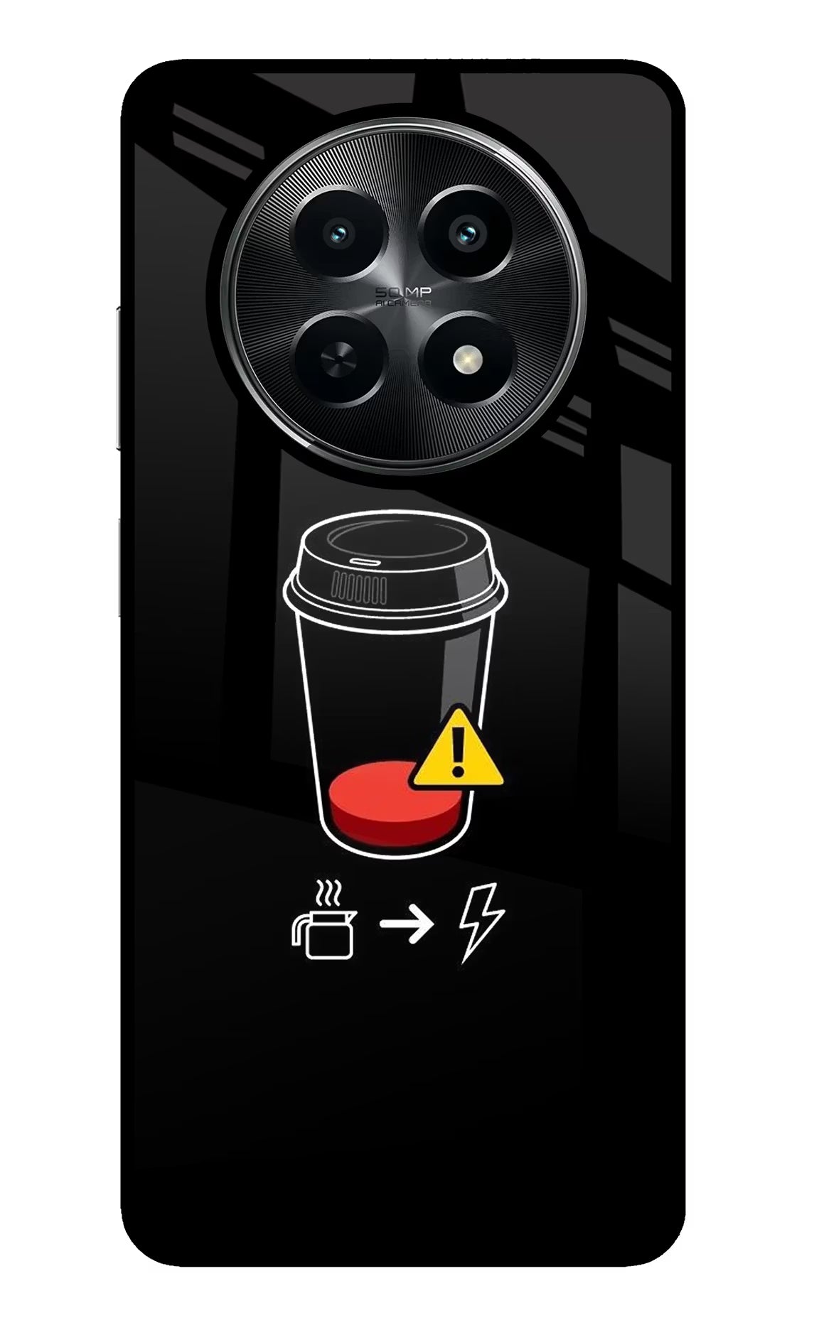 Coffee Realme C65 5G Back Cover - Coffee Realme C65 5G Glass Case Back Cover by Casekaro Coffee Realme C65 5G Glass Case Back Cover by Casekaro