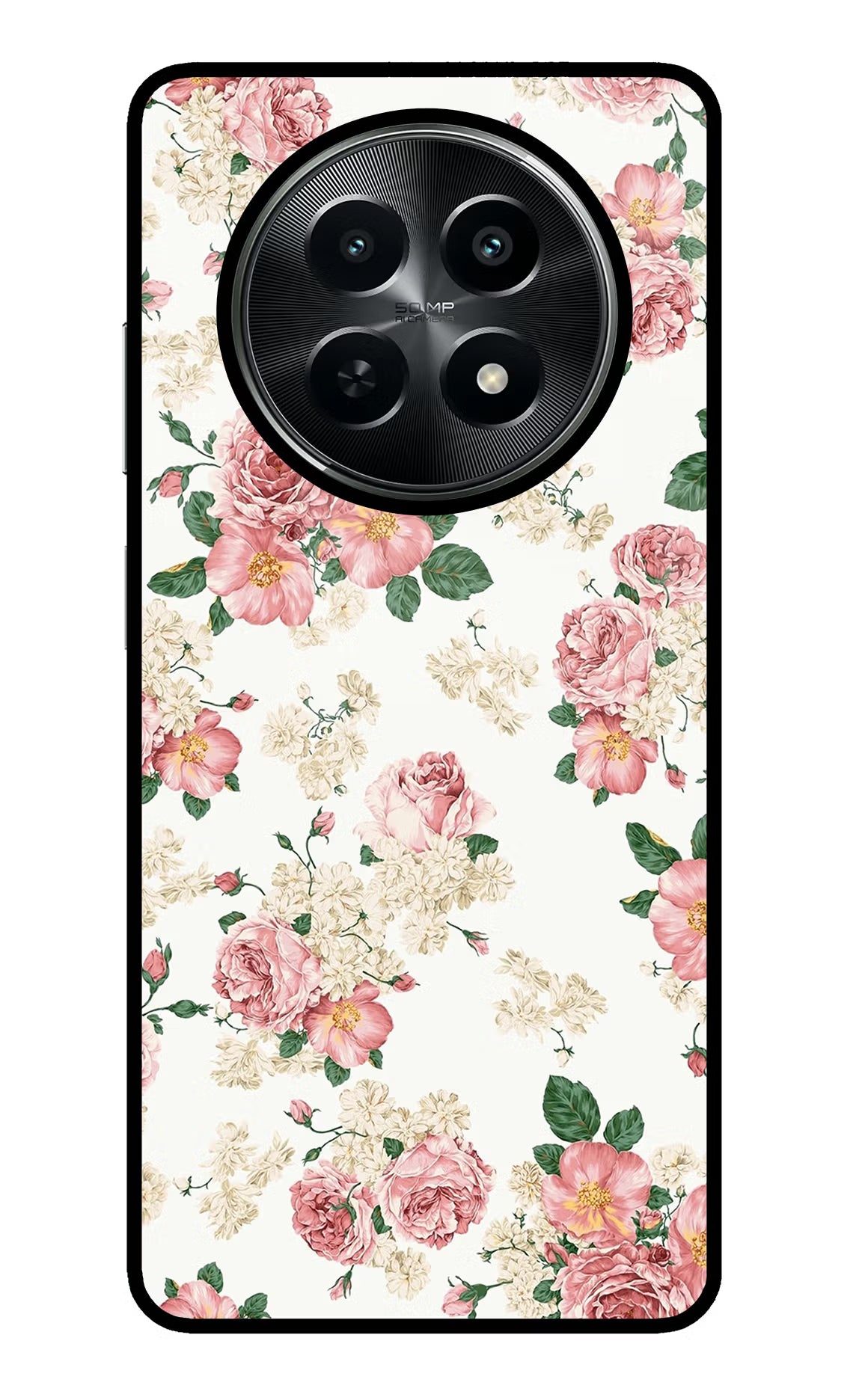 Flowers Realme C65 5G Glass Case - Flowers Realme C65 5G Glass Case Flowers Realme C65 5G Glass Case