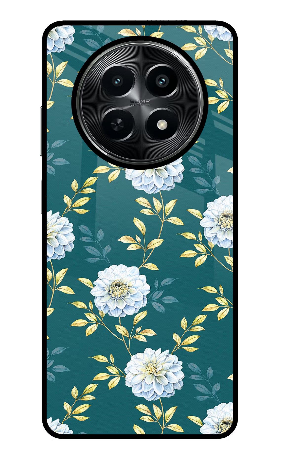 Flowers Realme C65 5G Glass Case - Flowers Realme C65 5G Glass Case Flowers Realme C65 5G Glass Case