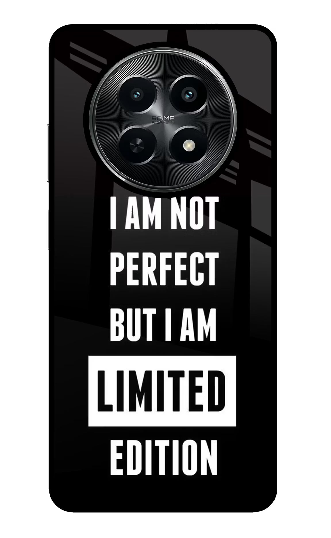 I Am Not Perfect But I Am Limited Edition Realme C65 5G Glass Case - I Am Not Perfect But I Am Limited Edition Realme C65 5G Glass Case I Am Not Perfect But I Am Limited Edition Realme C65 5G Glass Case