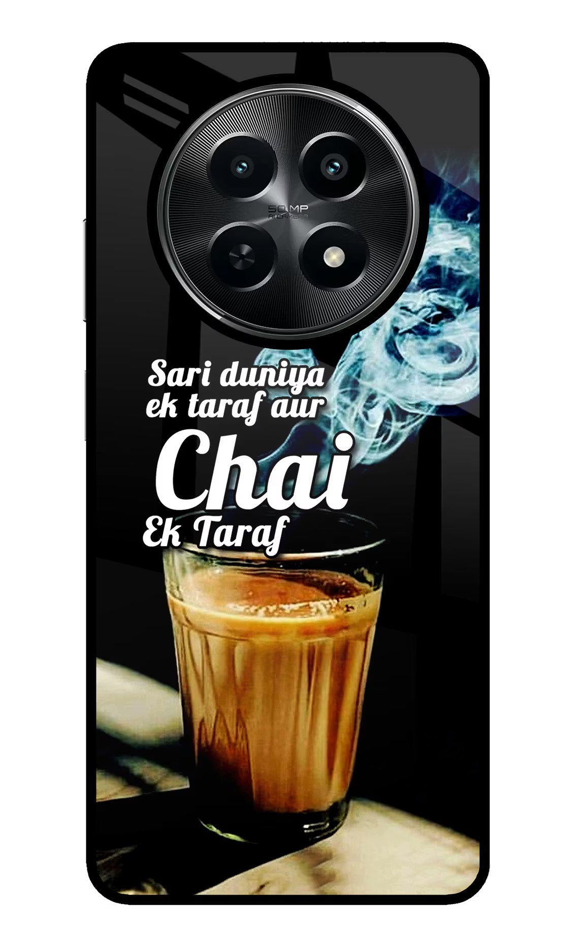 Chai Ek Taraf Quote Realme C65 5G Glass Case - Chai Ek Taraf Quote Realme C65 5G Glass Case Chai Ek Taraf Quote Realme C65 5G Glass Case