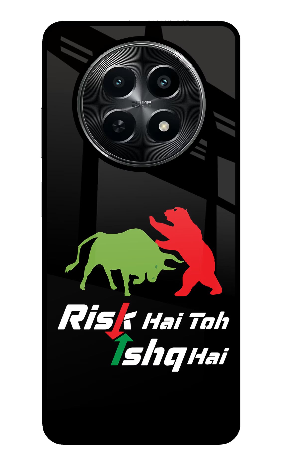 Risk Hai Toh Ishq Hai Realme C65 5G Back Cover - Risk Hai Toh Ishq Hai Realme C65 5G Glass Case Back Cover by Casekaro Risk Hai Toh Ishq Hai Realme C65 5G Glass Case Back Cover by Casekaro