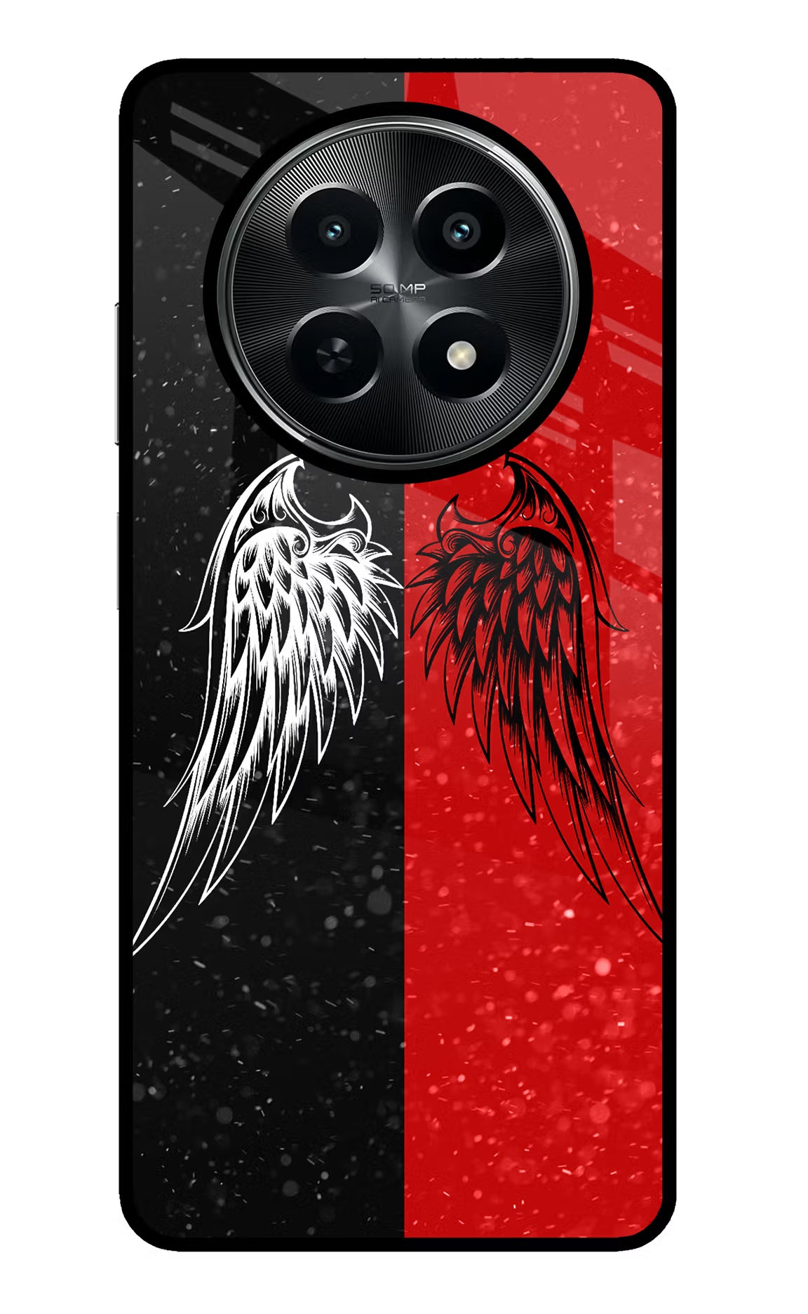 Wings Realme C65 5G Back Cover - Wings Realme C65 5G Glass Case Back Cover by Casekaro Wings Realme C65 5G Glass Case Back Cover by Casekaro