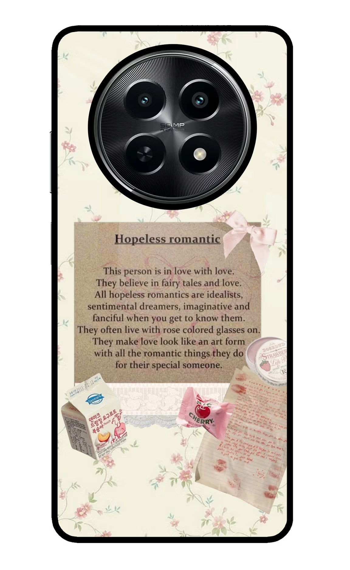 Hopeless Romantic Realme C65 5G Glass Case Back Cover by Casekaro