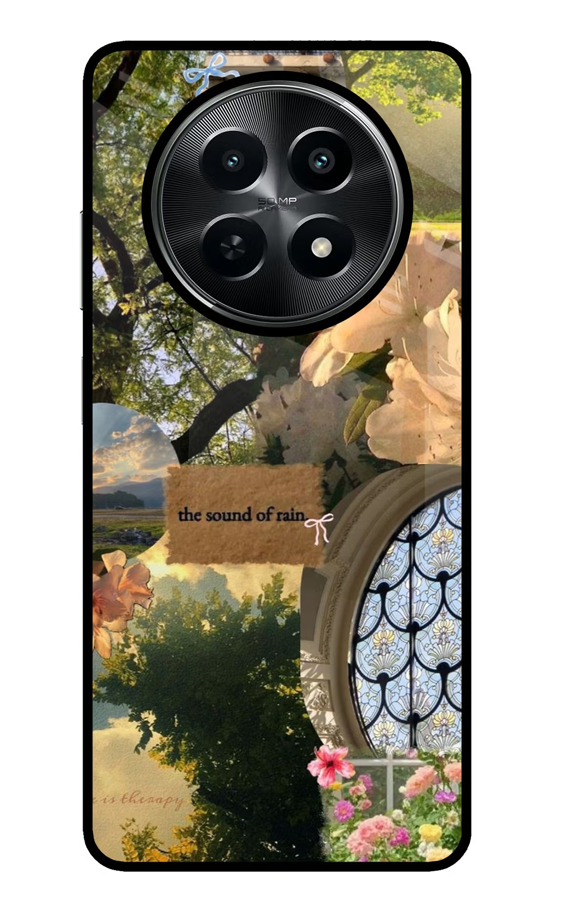 Rain Realme C65 5G Glass Case - Rain Realme C65 5G Glass Case Rain Realme C65 5G Glass Case