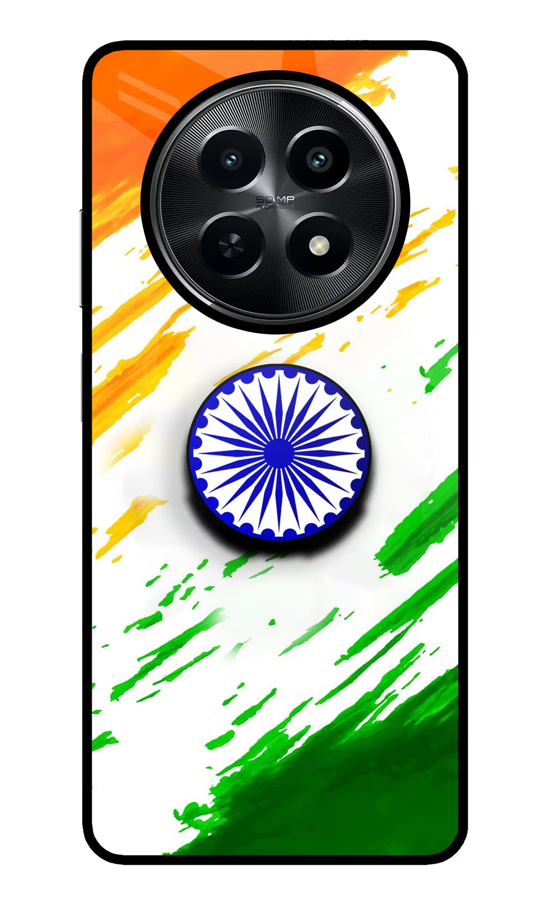 Indian Flag Ashoka Chakra Realme C65 5G Pop Case - Indian Flag Ashoka Chakra Realme C65 5G Pop Case by Casekaro Indian Flag Ashoka Chakra Realme C65 5G Pop Case by Casekaro