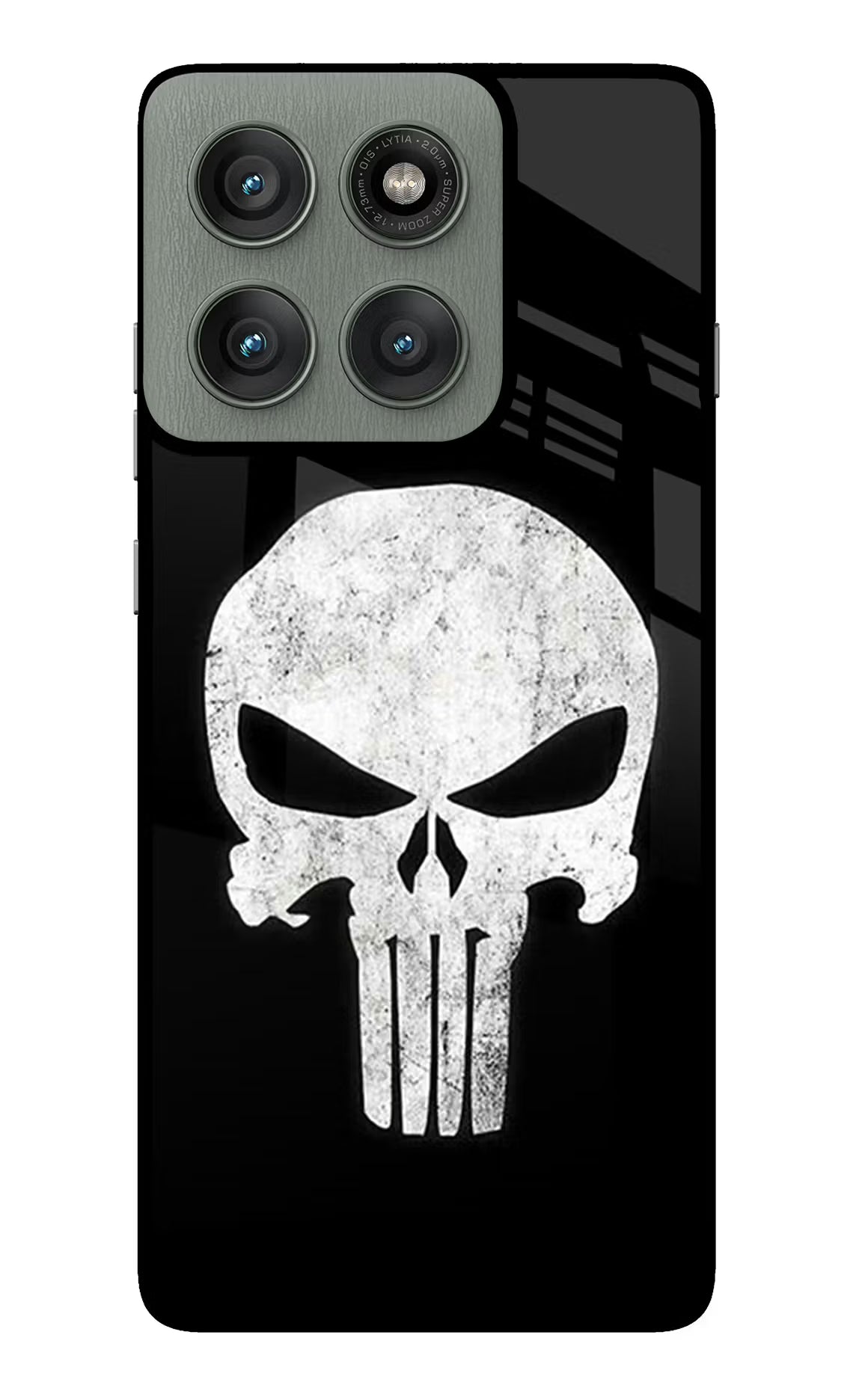 Punisher Skull Moto Edge 60 Pro Back Cover - Punisher Skull Moto Edge 60 Pro Glass Case Back Cover by Casekaro Punisher Skull Moto Edge 60 Pro Glass Case Back Cover by Casekaro
