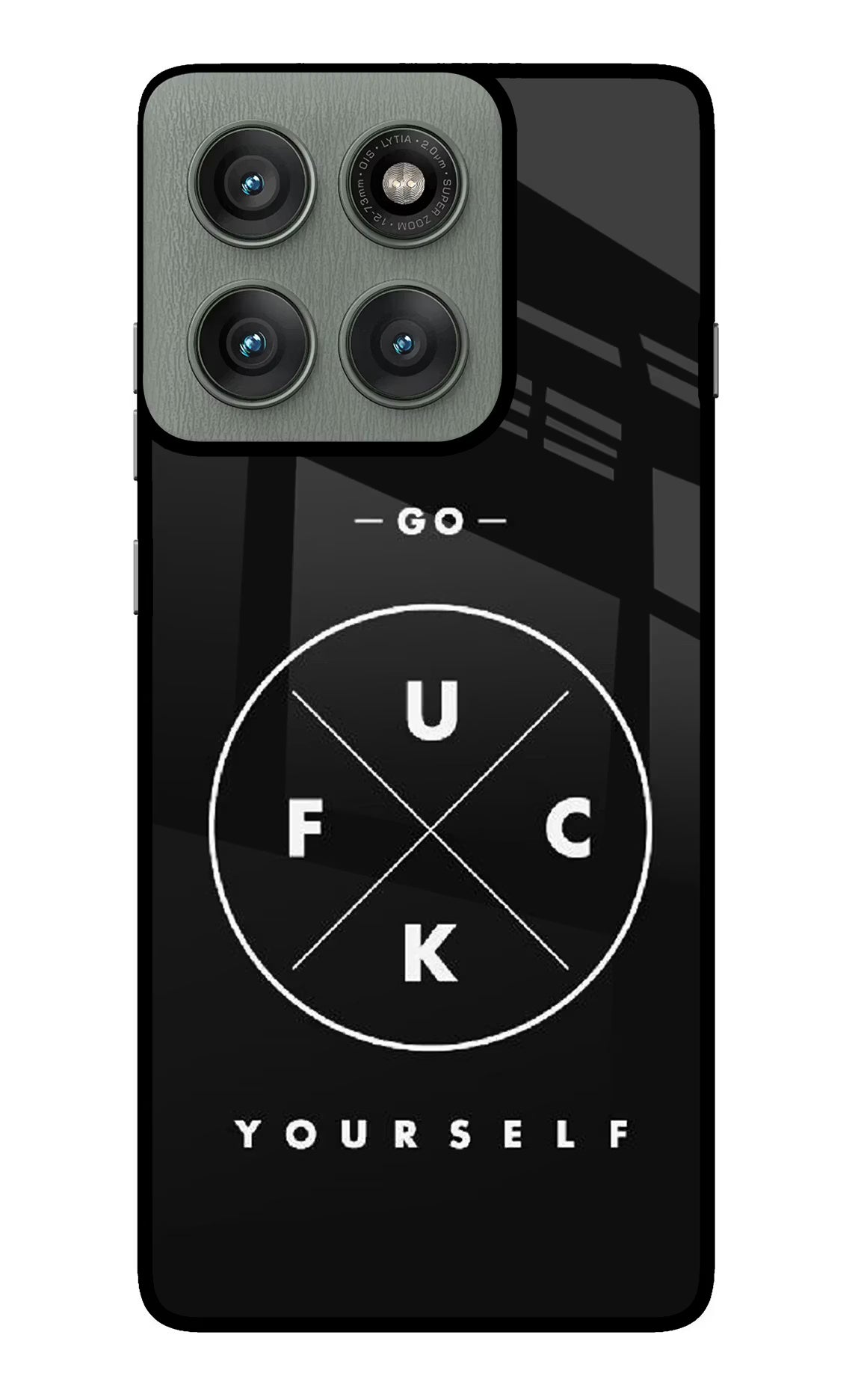 Go Fuck Yourself Moto Edge 60 Pro Back Cover - Go Fuck Yourself Moto Edge 60 Pro Glass Case Back Cover by Casekaro Go Fuck Yourself Moto Edge 60 Pro Glass Case Back Cover by Casekaro