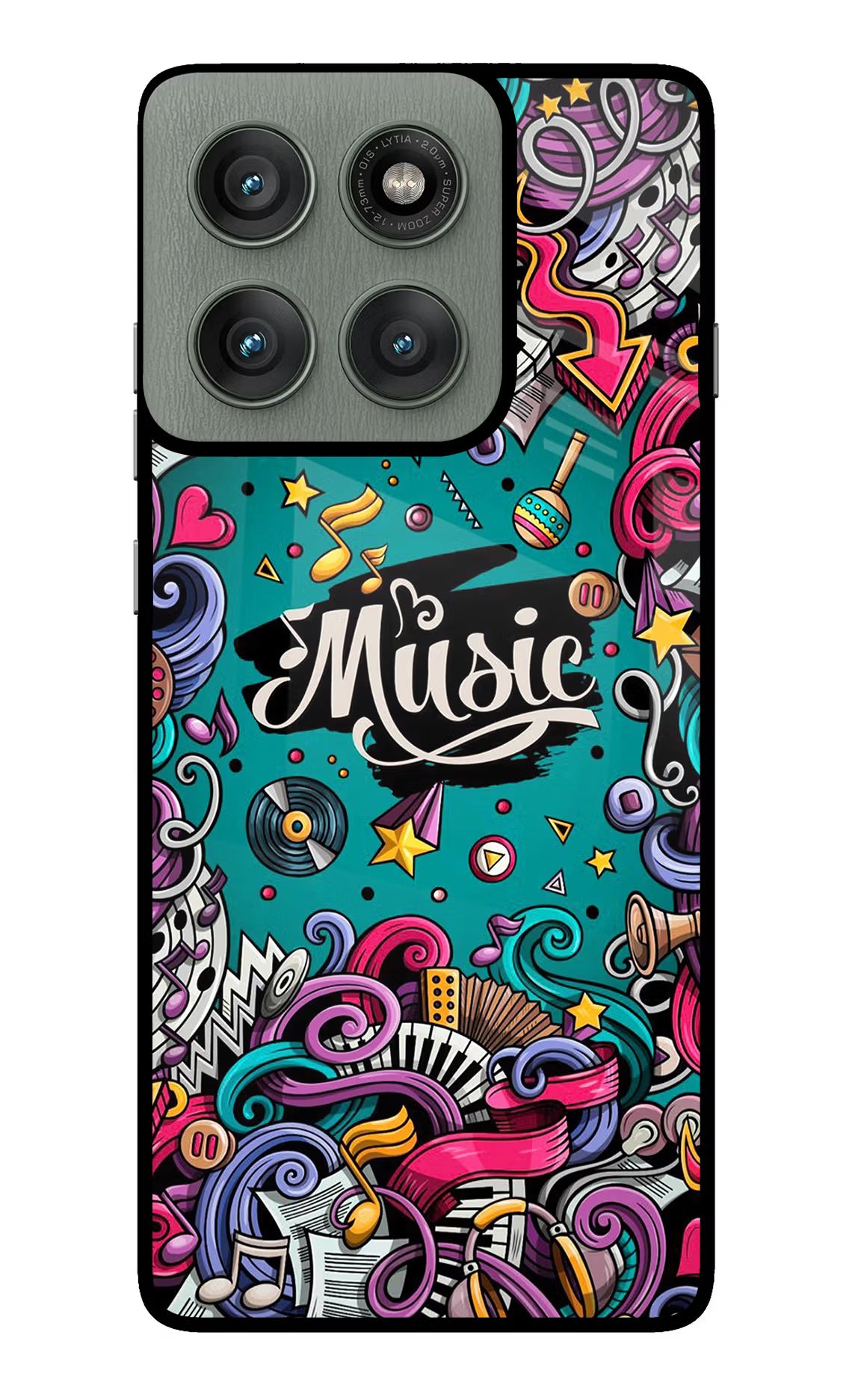 Music Graffiti Moto Edge 60 Pro Back Cover - Music Graffiti Moto Edge 60 Pro Glass Case Back Cover by Casekaro Music Graffiti Moto Edge 60 Pro Glass Case Back Cover by Casekaro