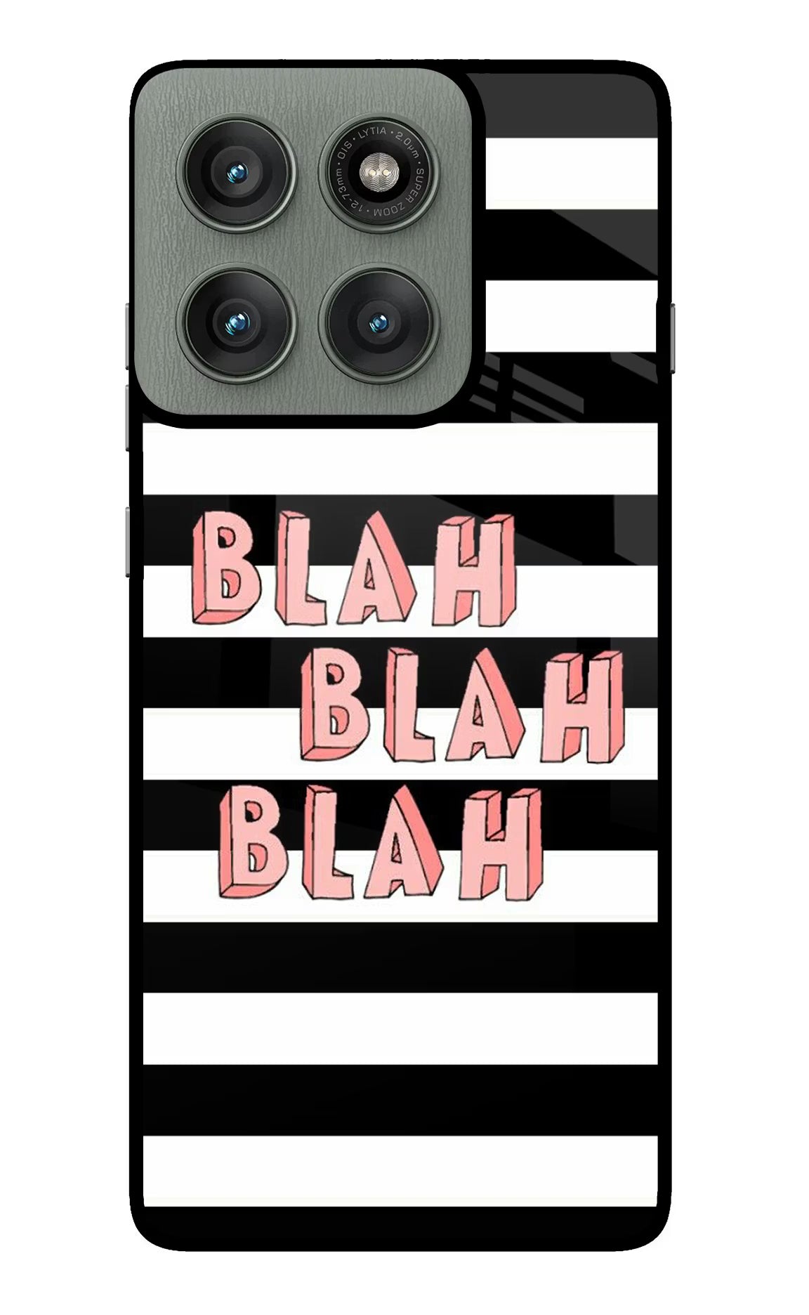 Blah Blah Blah Moto Edge 60 Pro Back Cover - Blah Blah Blah Moto Edge 60 Pro Glass Case Back Cover by Casekaro Blah Blah Blah Moto Edge 60 Pro Glass Case Back Cover by Casekaro