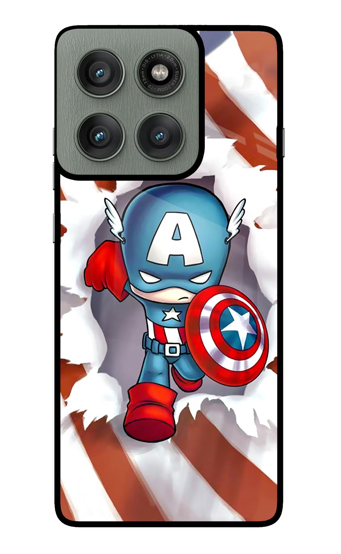 Captain America Moto Edge 60 Pro Back Cover - Captain America Moto Edge 60 Pro Glass Case Back Cover by Casekaro Captain America Moto Edge 60 Pro Glass Case Back Cover by Casekaro