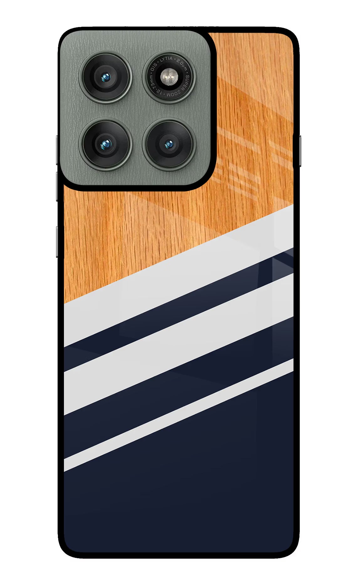 Blue and white wooden Moto Edge 60 Pro Back Cover - Blue and white wooden Moto Edge 60 Pro Glass Case Back Cover by Casekaro Blue and white wooden Moto Edge 60 Pro Glass Case Back Cover by Casekaro