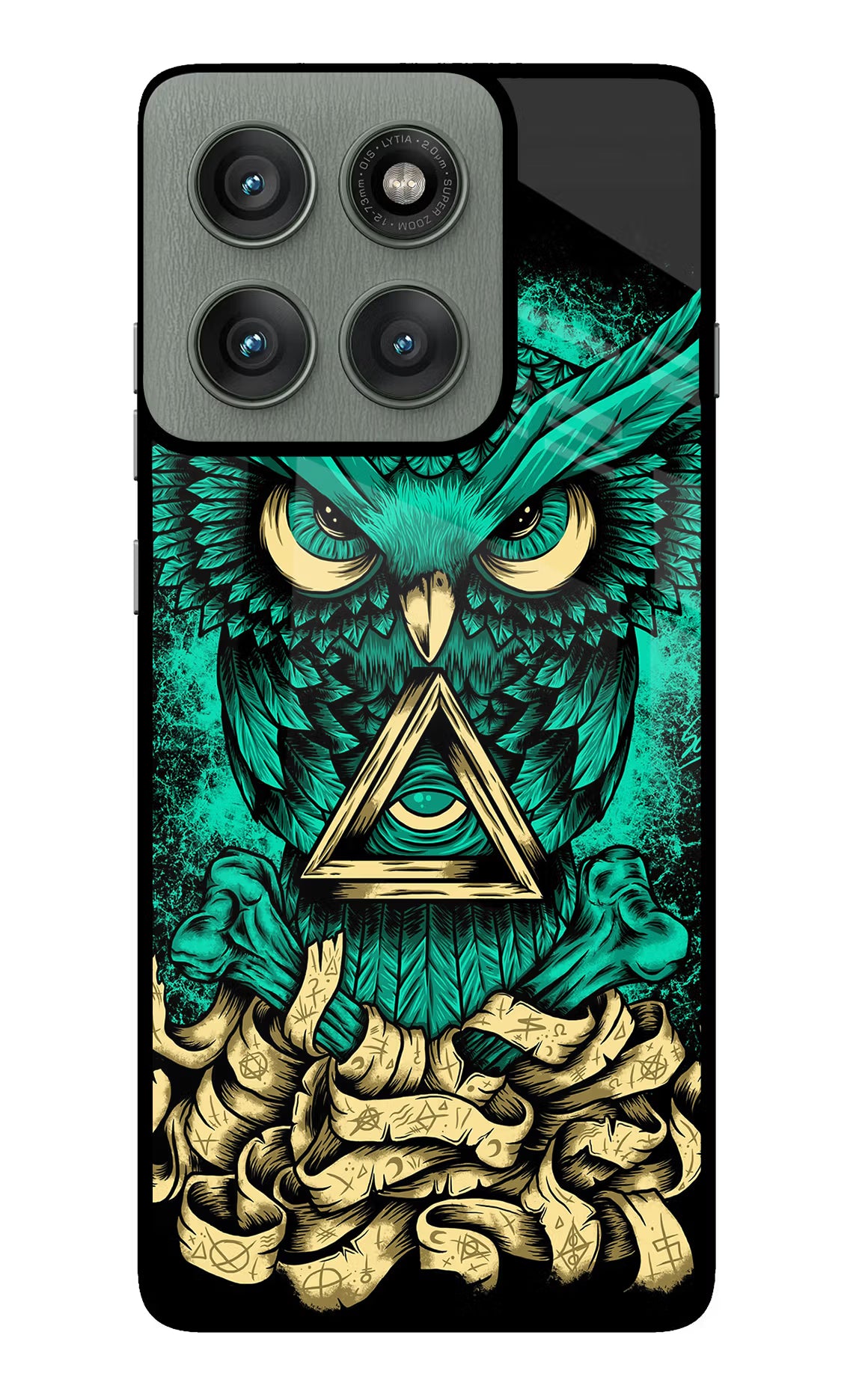 Green Owl Moto Edge 60 Pro Back Cover - Green Owl Moto Edge 60 Pro Glass Case Back Cover by Casekaro Green Owl Moto Edge 60 Pro Glass Case Back Cover by Casekaro